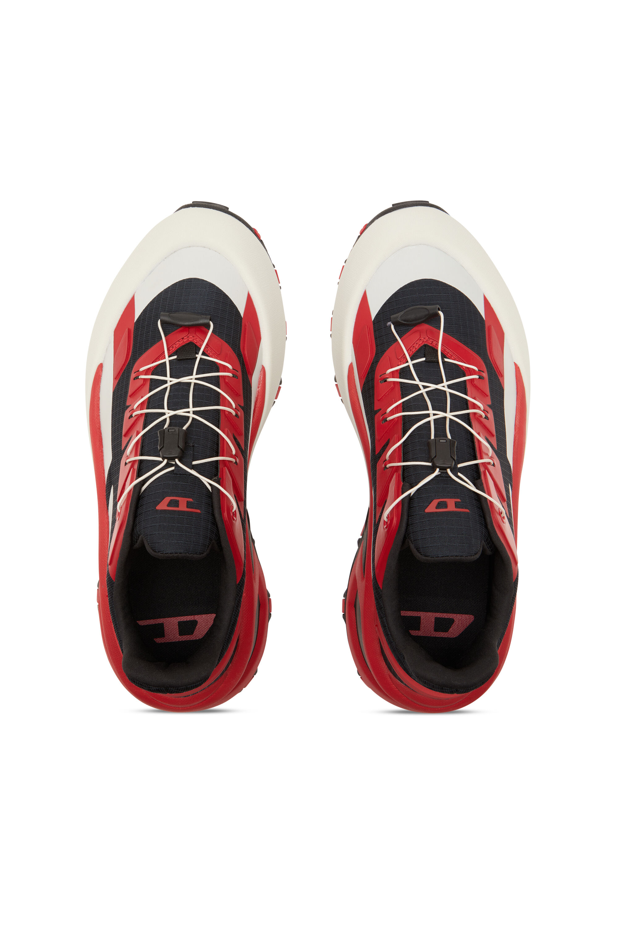 Diesel - D-CAGE RUNNER, Man's D-Cage Runner-Sneakers in TPU-trimmed ripstop in Black/Red - 4