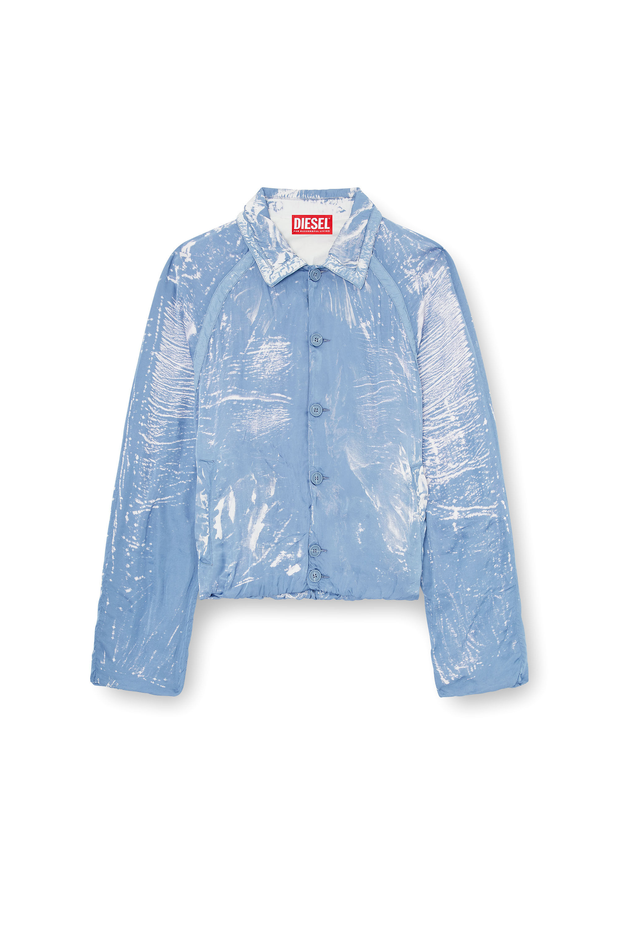 Diesel - J-ORION-PLAIN, Man's Shirt-collar jacket with X-ray effect in Light Blue - 2