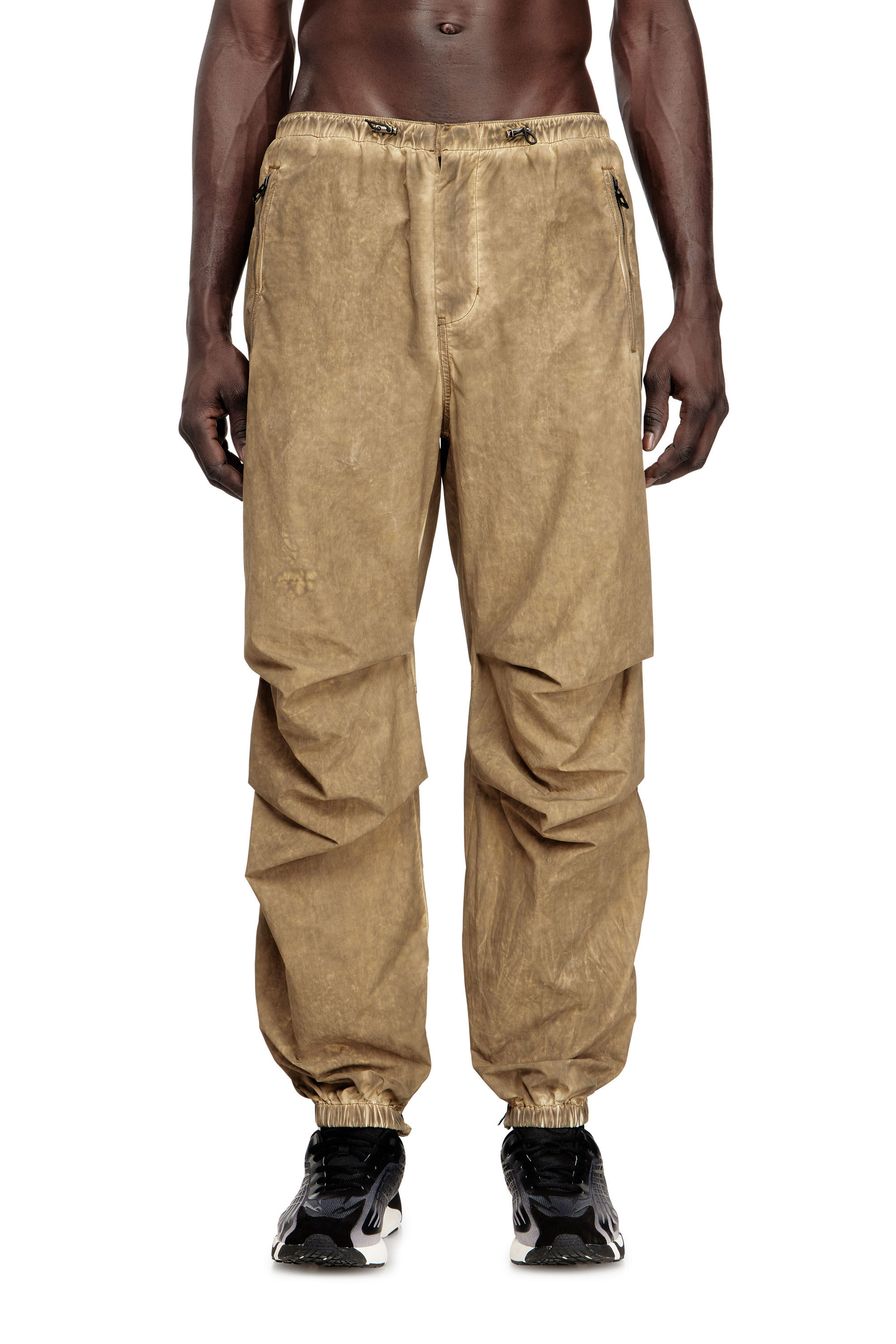 Diesel - P-STITCH-TREAT, Man's Cargo pants in dirt-effect Taslan in Light Brown - 3