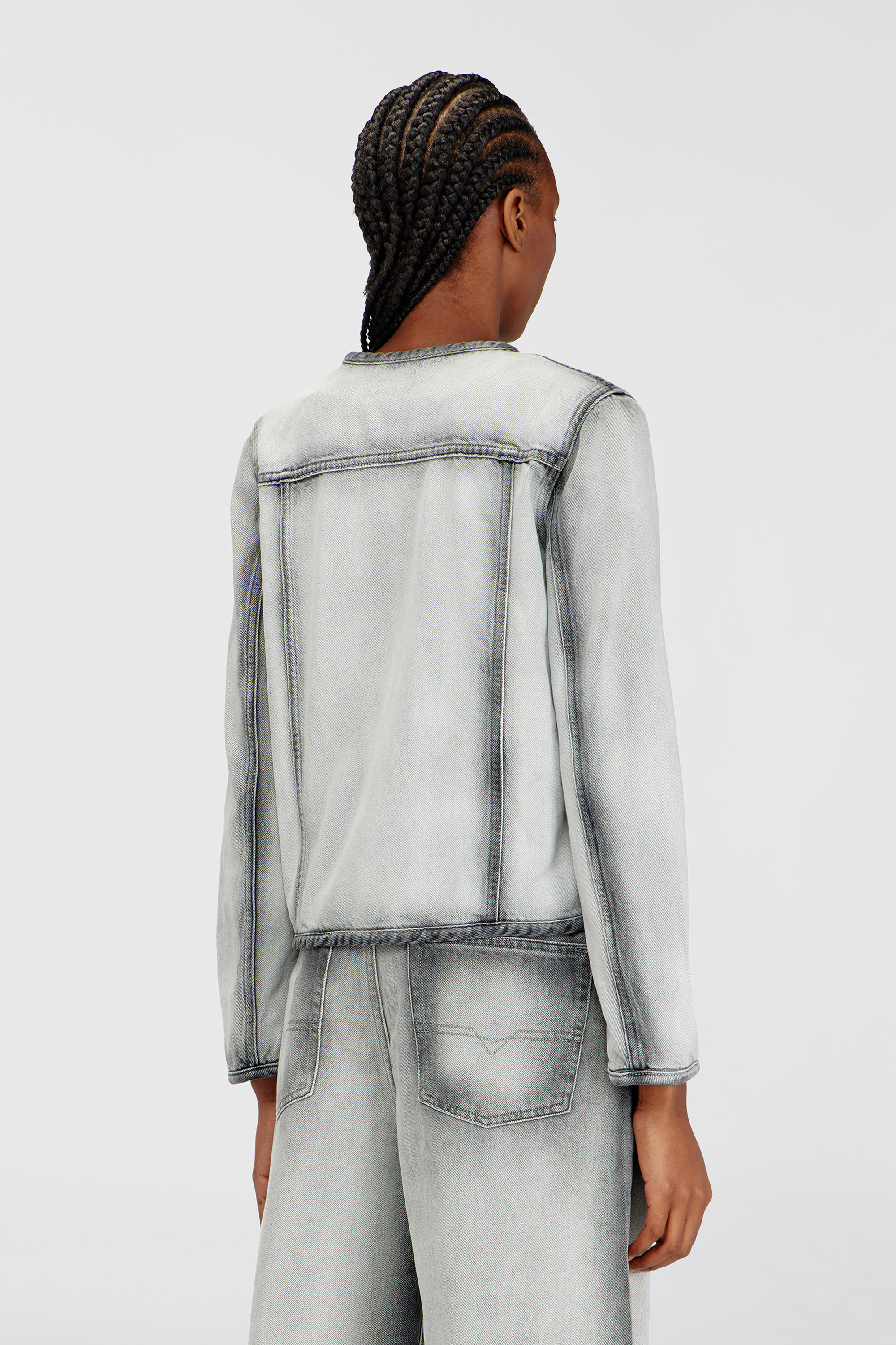 Diesel - DE-GRAFY-FSI, Woman's Jacket in soft skeleton denim in Grey - 4