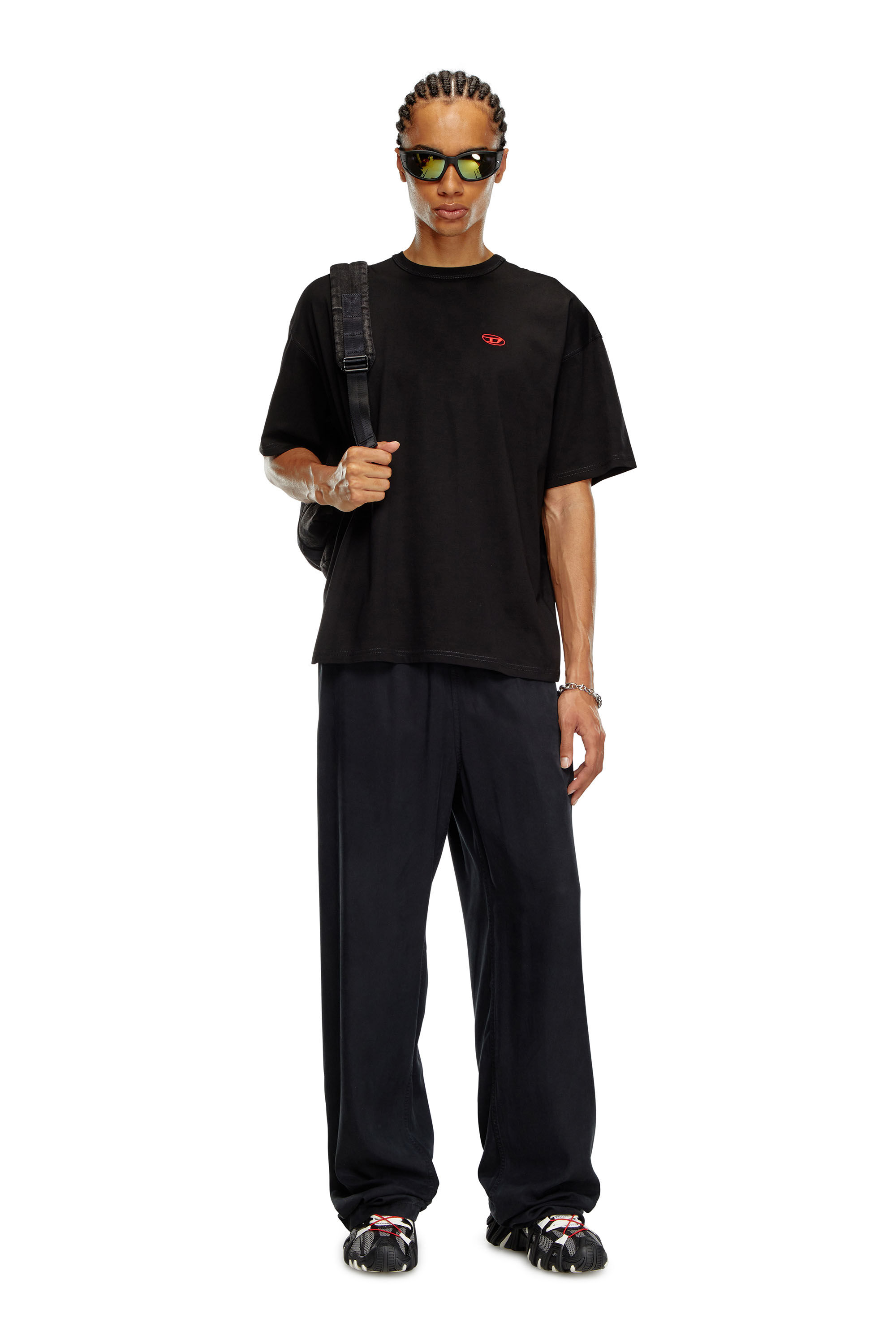Diesel - T-BOXT-K18, Man's T-shirt with Oval D print and embroidery in Black - 1