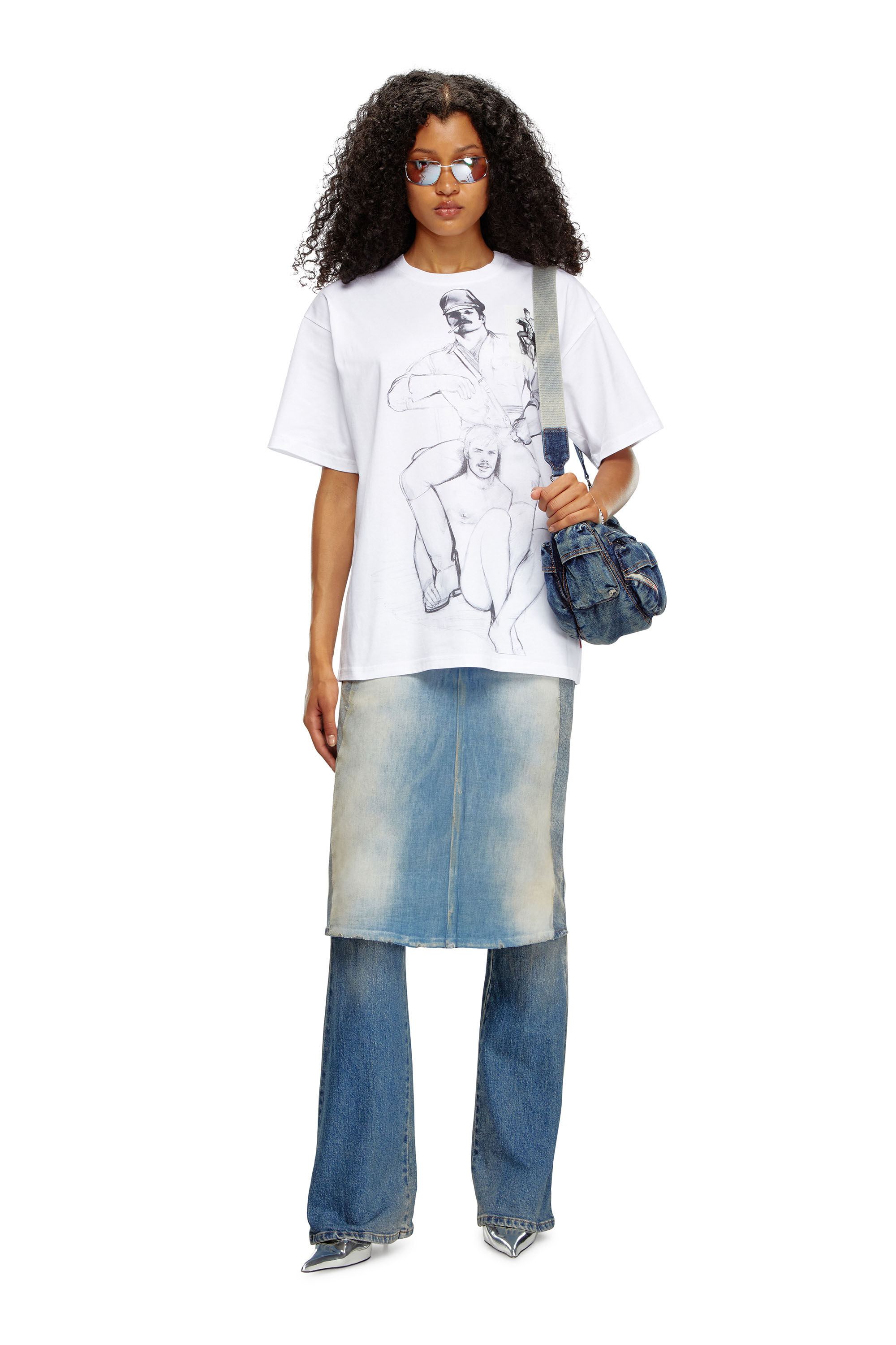 Diesel - PR-T-BOXT-TOF, Unisex's T-shirt with prints and patches in White - 6