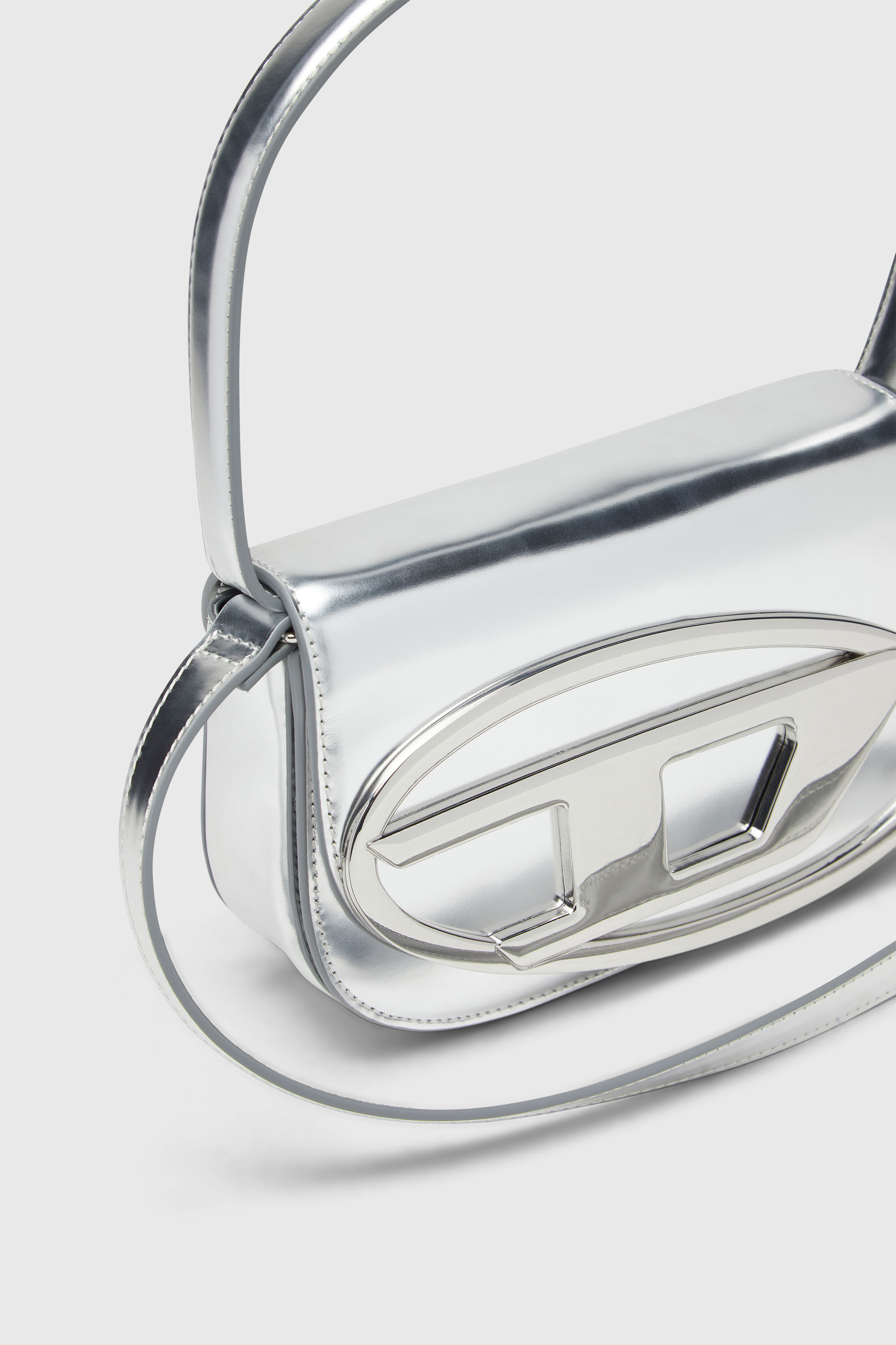 Diesel - 1DR, Woman's 1DR-Iconic shoulder bag in mirrored leather in Silver - 6