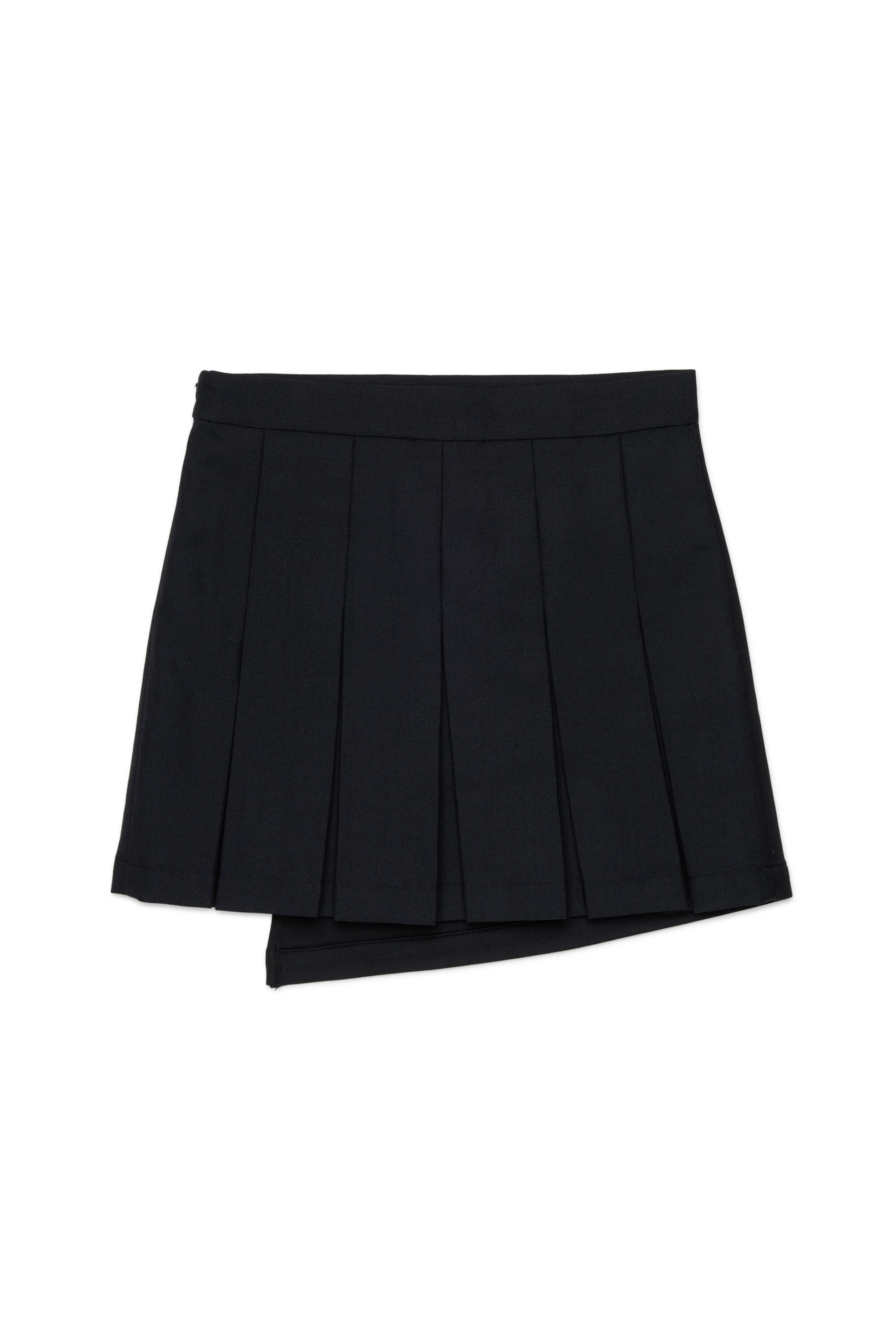 Diesel - GREBY, Woman's Wrap-effect mini skirt with pleated back in Black - 1
