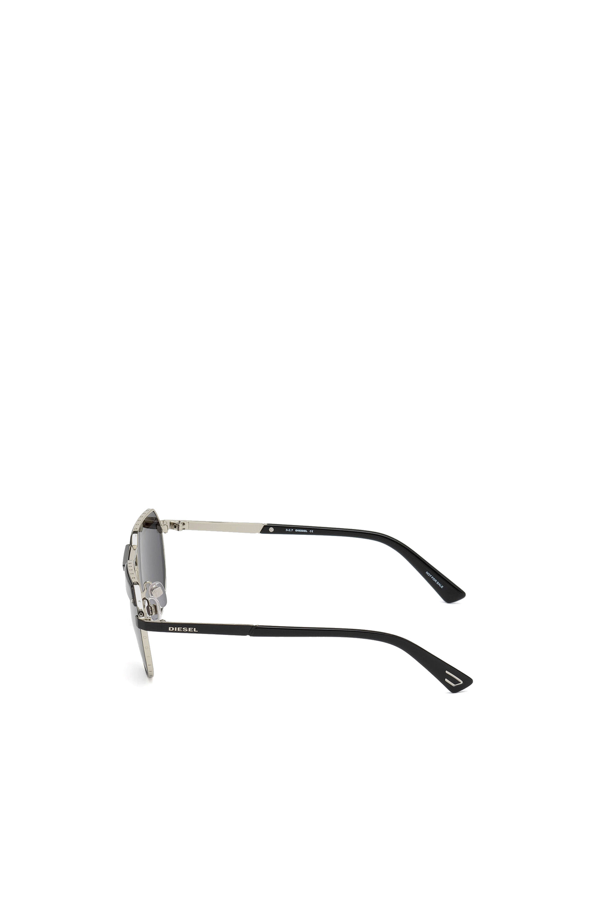 Diesel - DL0260, Unisex's Hexagonal eyewear with injected bar in Black - 4