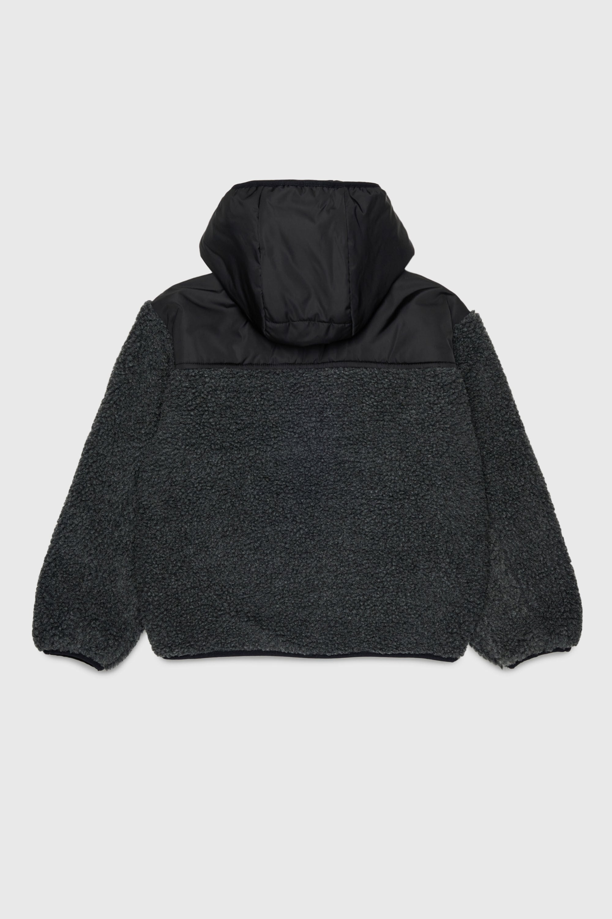 Diesel - JSHEAR, Man's Hooded jacket in nylon and teddy fleece in Black - 2