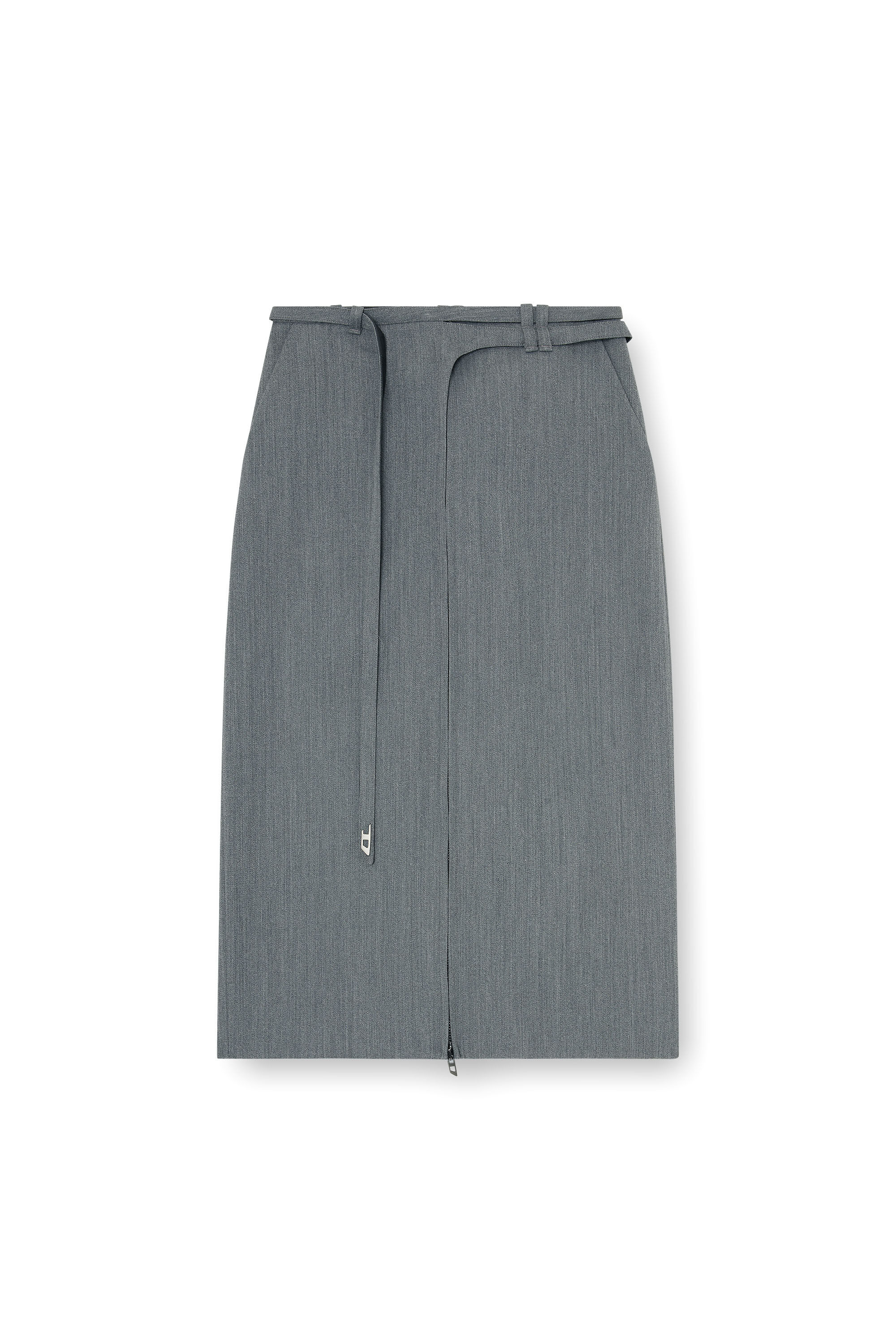 Diesel - O-RICE, Woman's Tailored midi pencil skirt with biker straps in null - 2