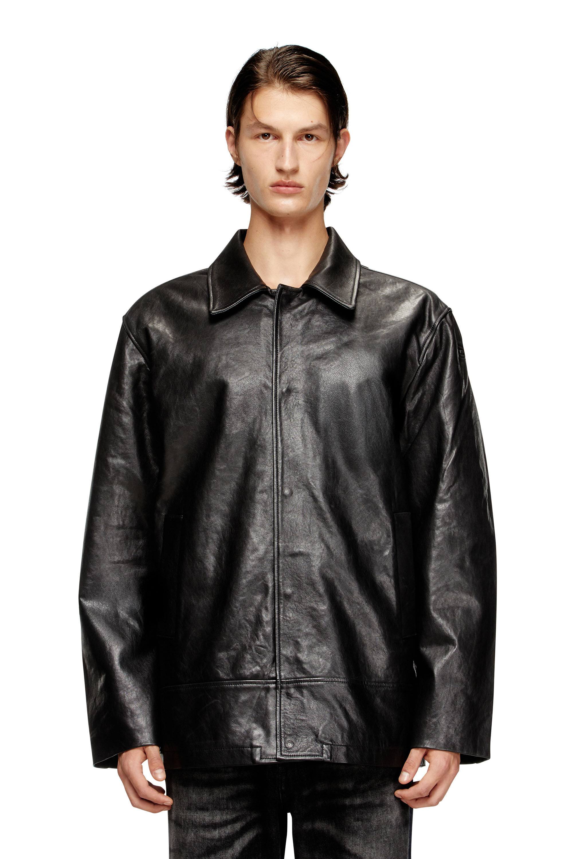 Diesel - L-JESS, Man's Padded leather jacket in Black - 3