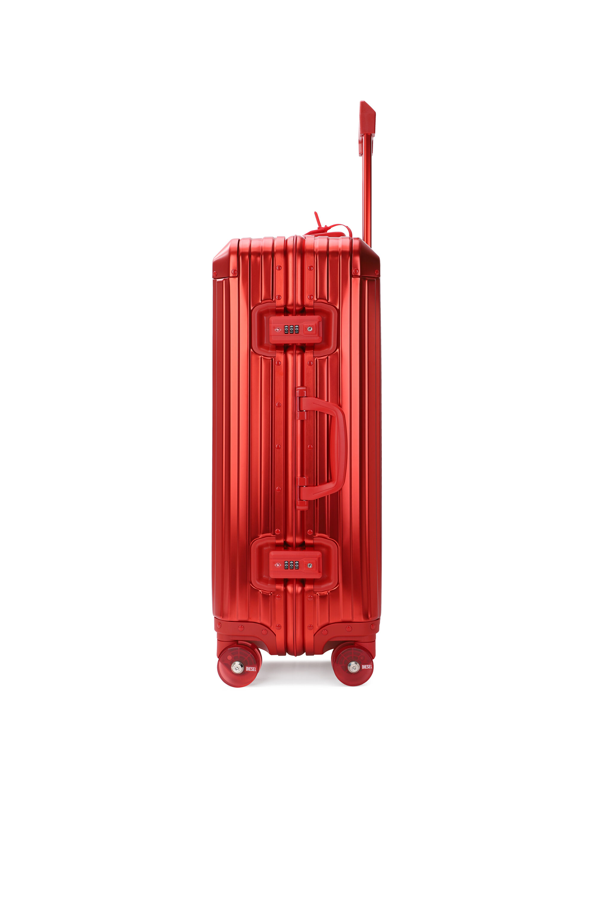 Diesel - DIESEL ALUMINUM TROLLEY- DSL002, Unisex's Aluminum suitcase size M in Red - 4