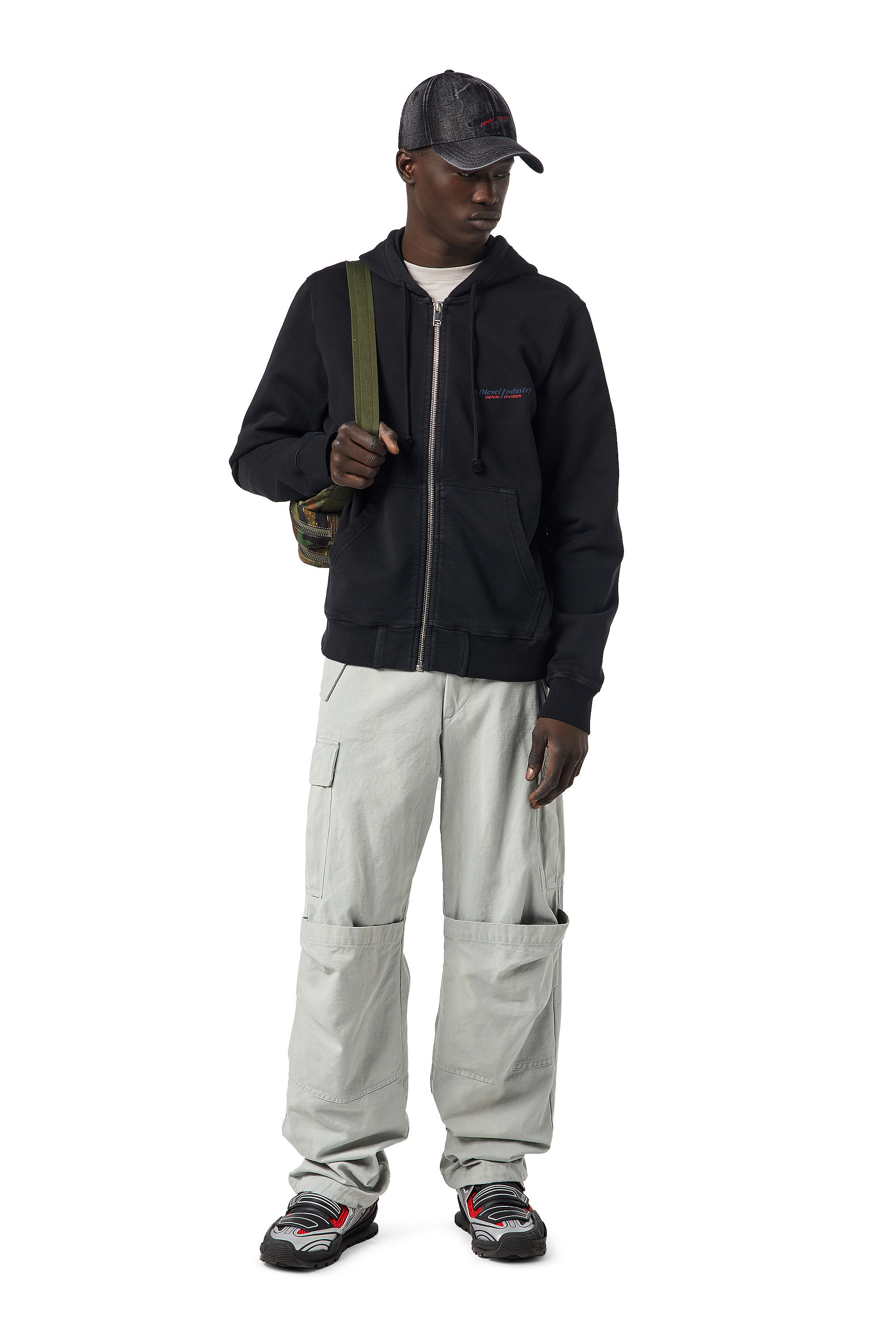 Diesel - S-GINN-HOOD-ZIP-IND, Dark grey - Image 1