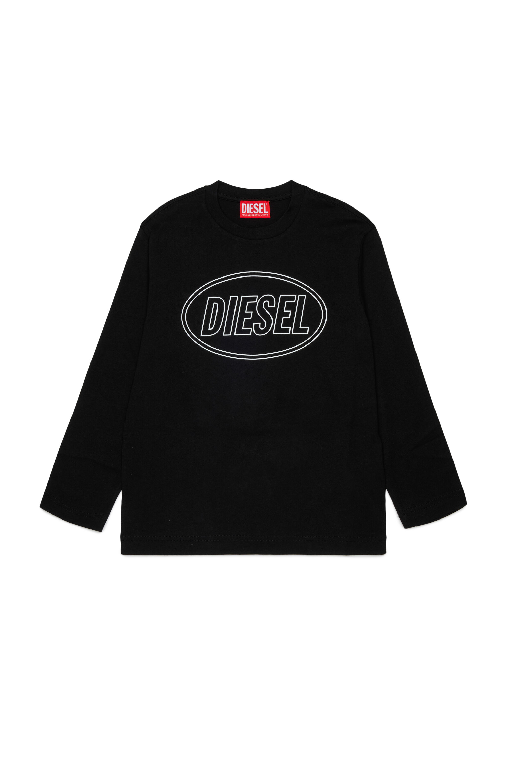 Diesel - TCIRCLELS OVER, Man's Long-sleeve T-shirt with Oval D logo in Black - 1