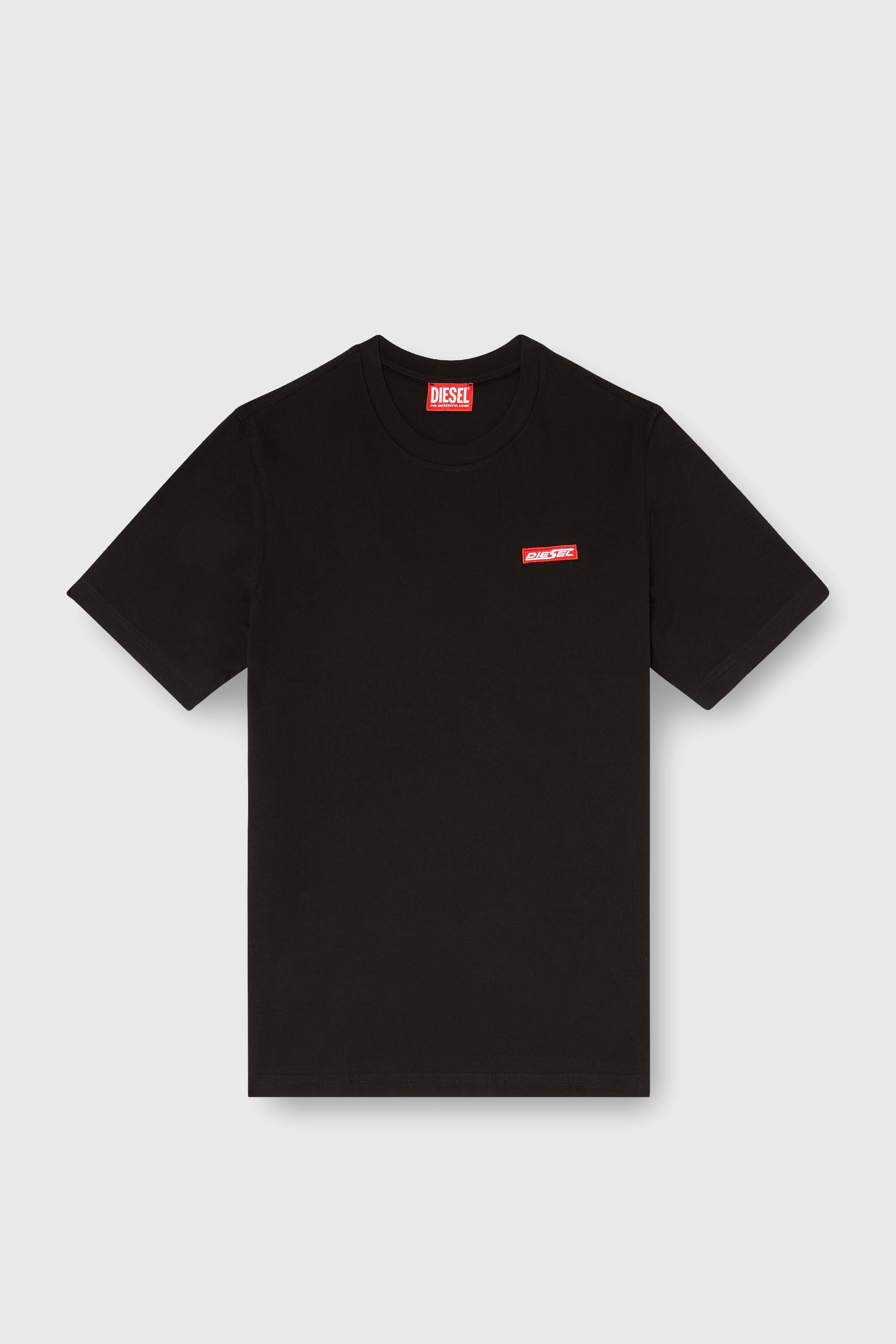 Diesel - T-ADJUST-AA12, Man's Cotton T-shirt with logo patch in Black - 2