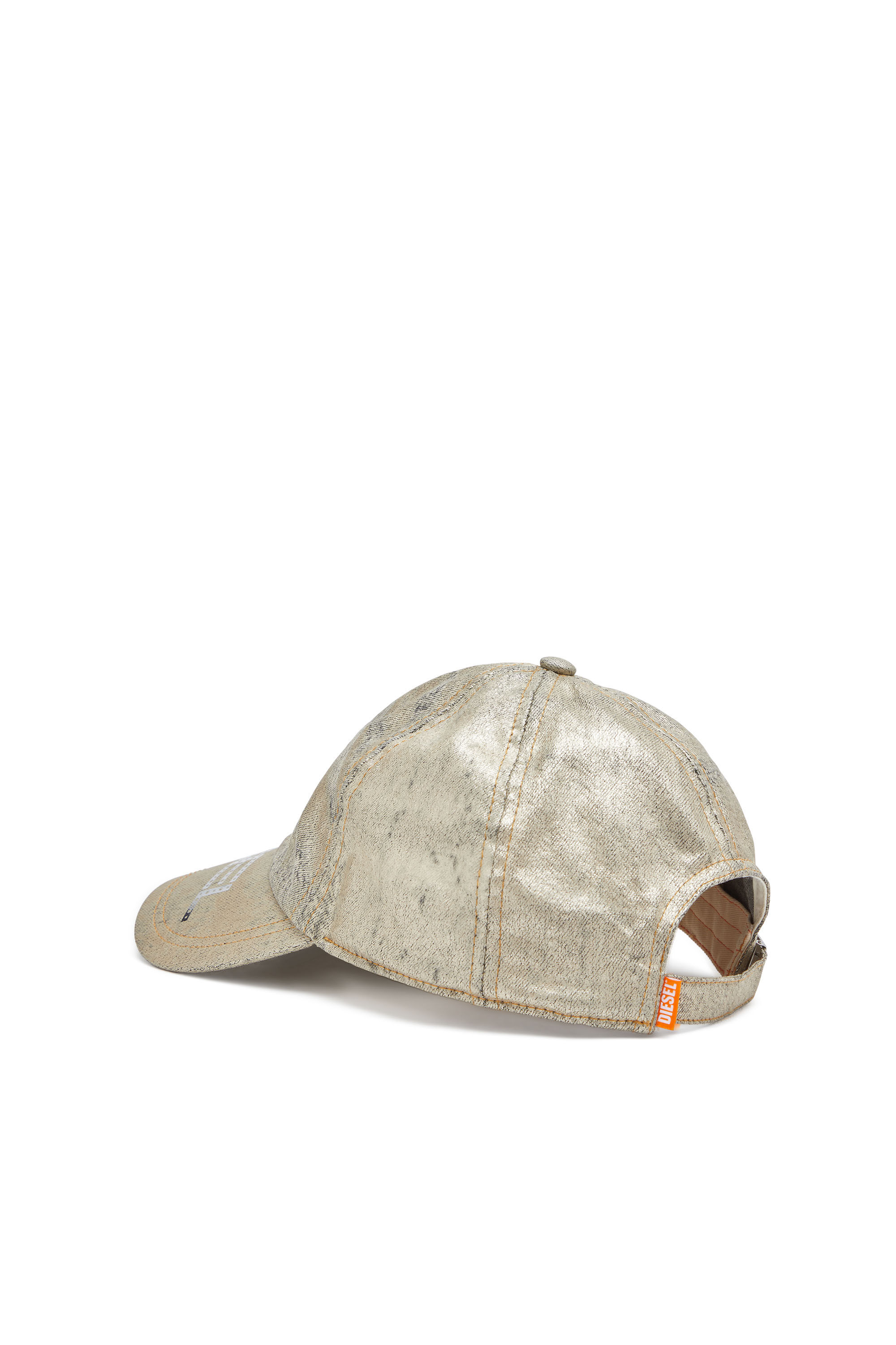 Diesel - C-AP-KG, Woman's Baseball cap in metallic denim in Gold - 2