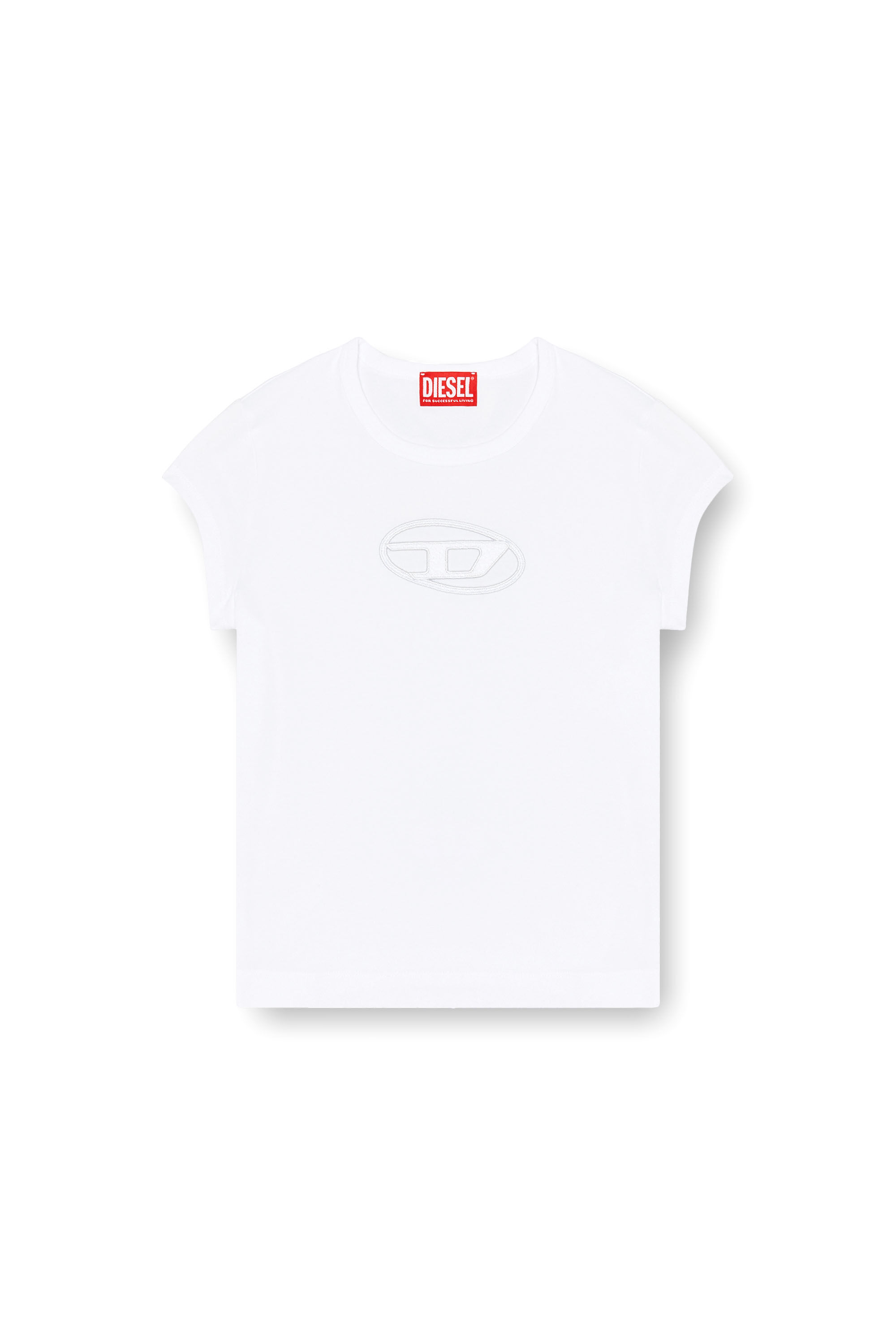 ANTONELLI 売れ筋商品|||アントネリ Tシャツ トップス レディース T-shirts White T-ANGIE Woman: Cotton T-shirt with cut-out D logo | Diesel