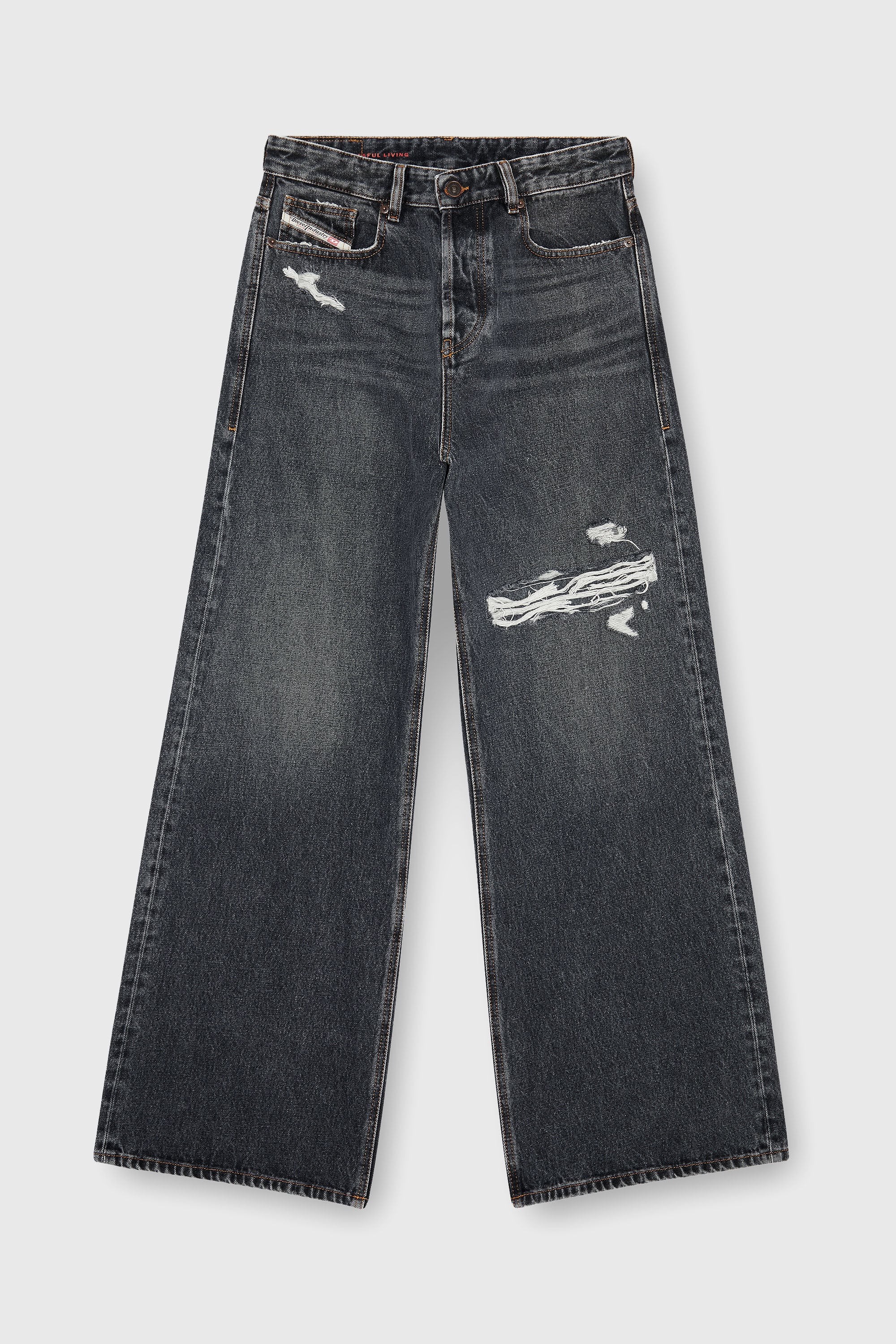 Diesel - Unisex's Relaxed Jeans 1996 D-Sire 007F6, Black/Dark grey - 6