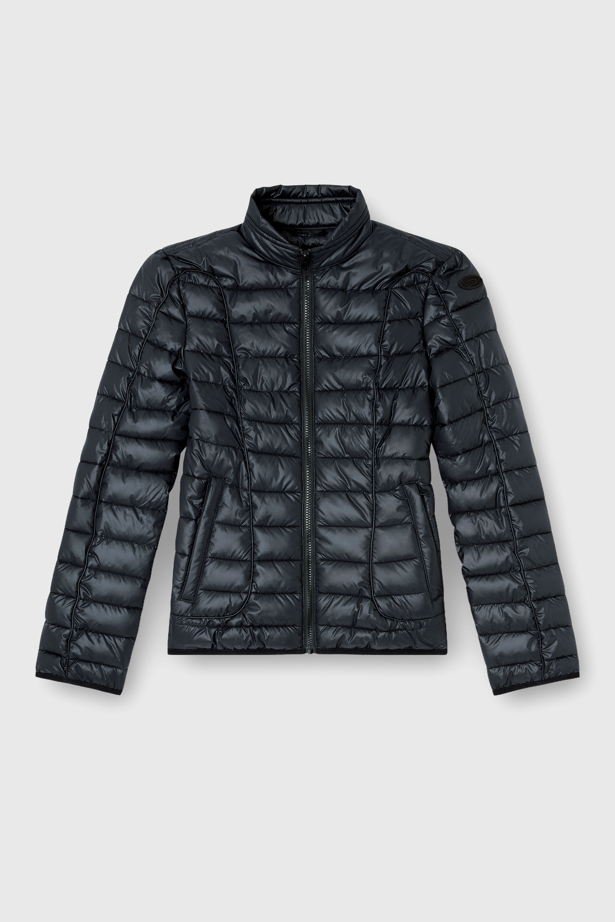Diesel - W-PILOT-FEM, Woman's Puffer jacket with biker details in Black - 2