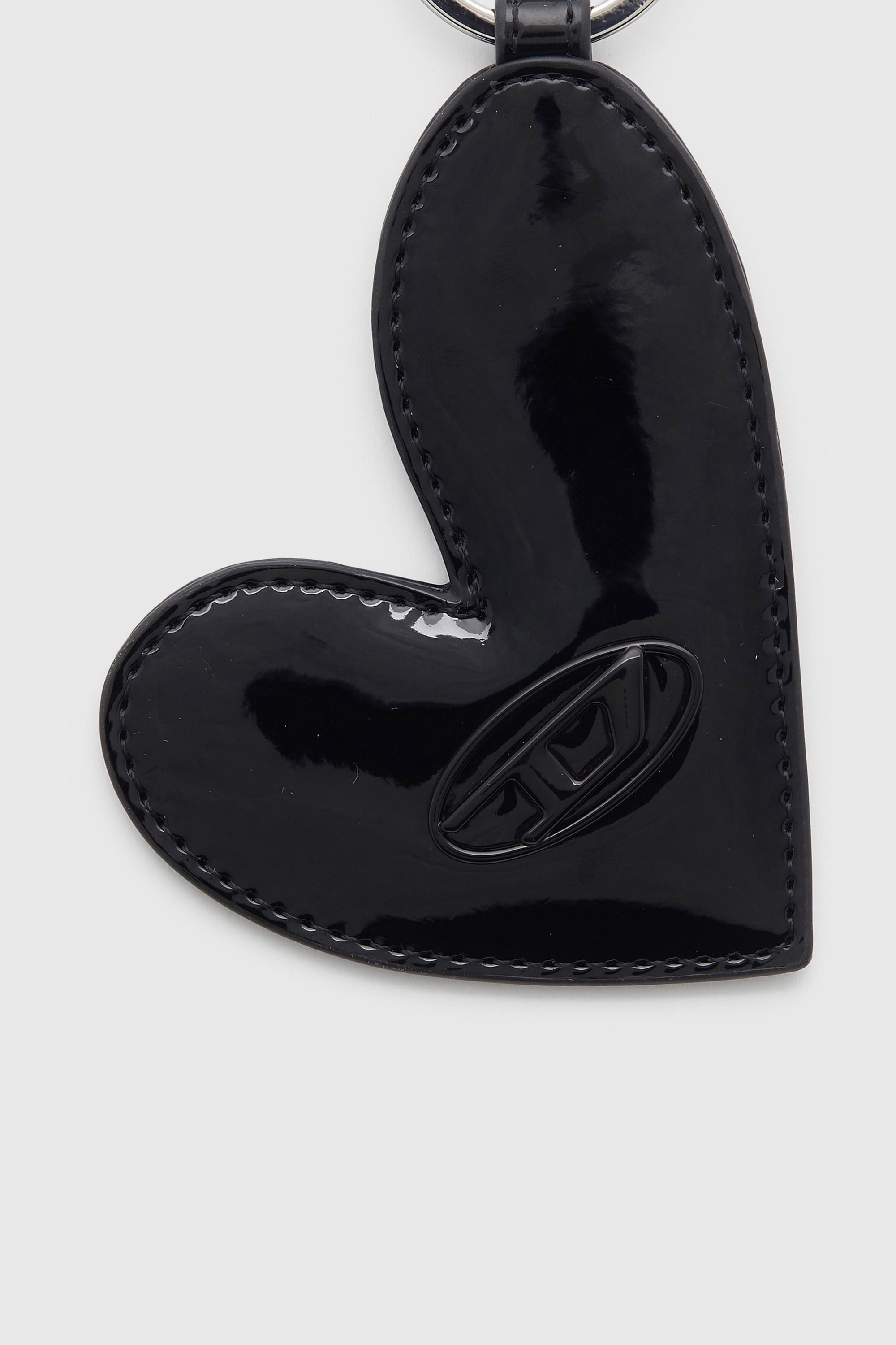 Diesel - PLAY HEART MIRROR, Woman's Hear-shape charm with glossy finish in Black - 3