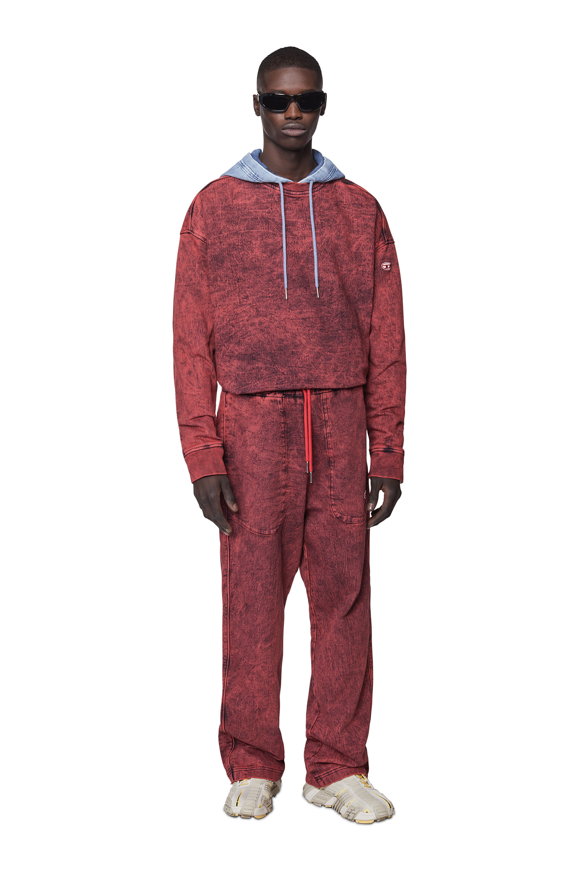 Diesel - D-Martians Track Denim 09D16 Straight, Red - Image 1