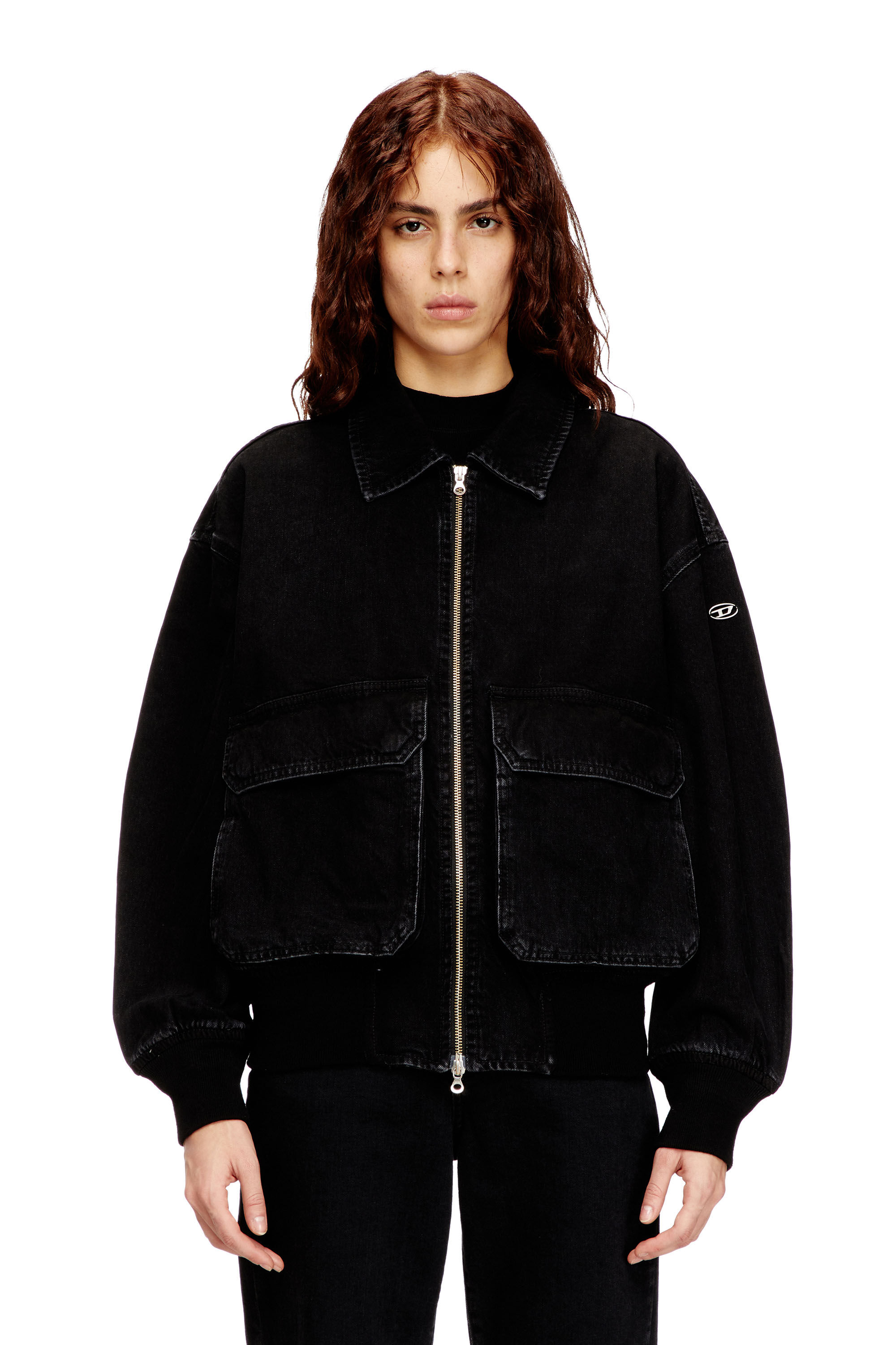 Diesel - D-KURZ, Unisex's Jacket in DNA denim in Black - 6