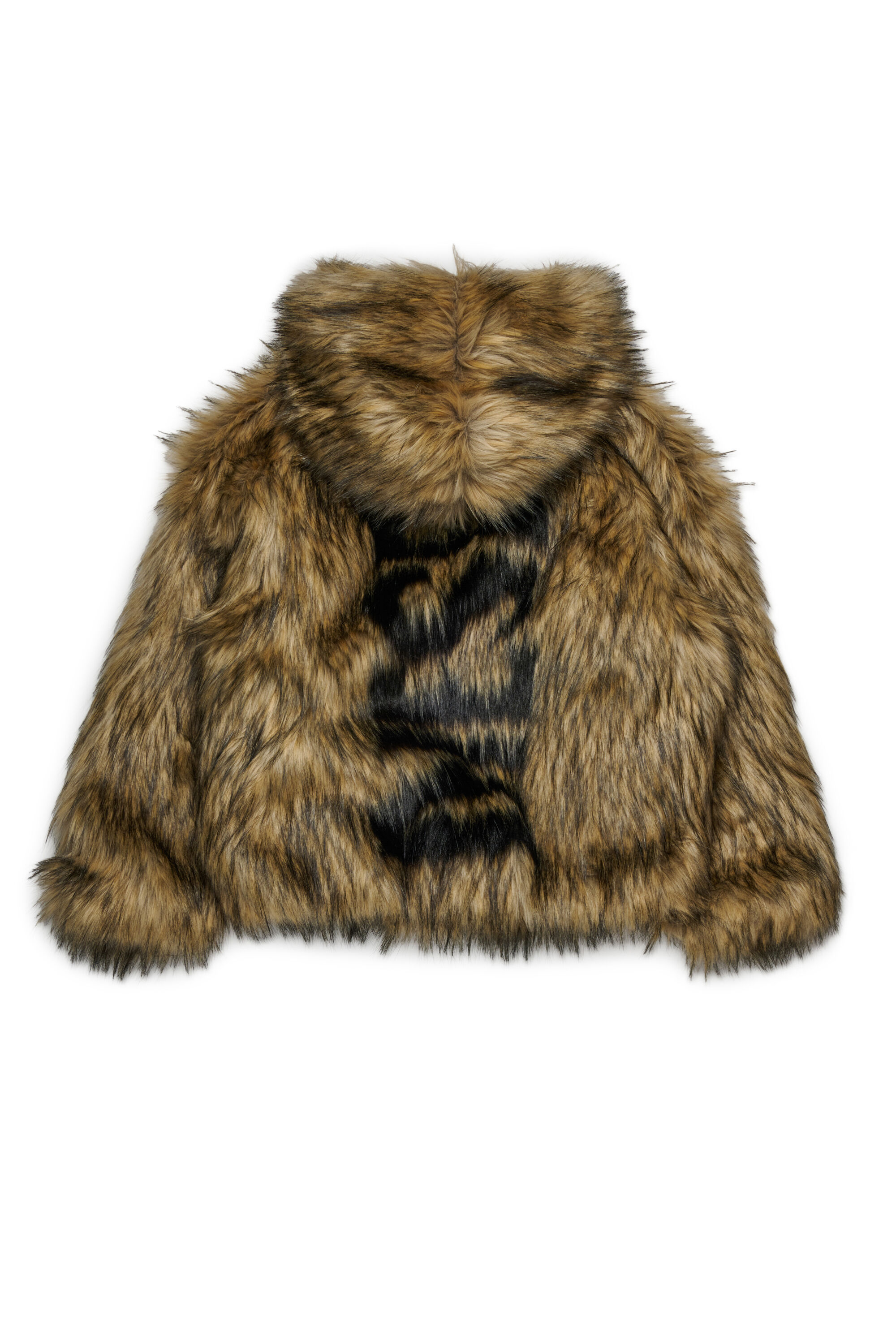 Diesel - JFURLY, Woman's Faux fur jacket with logo in Brown - 2