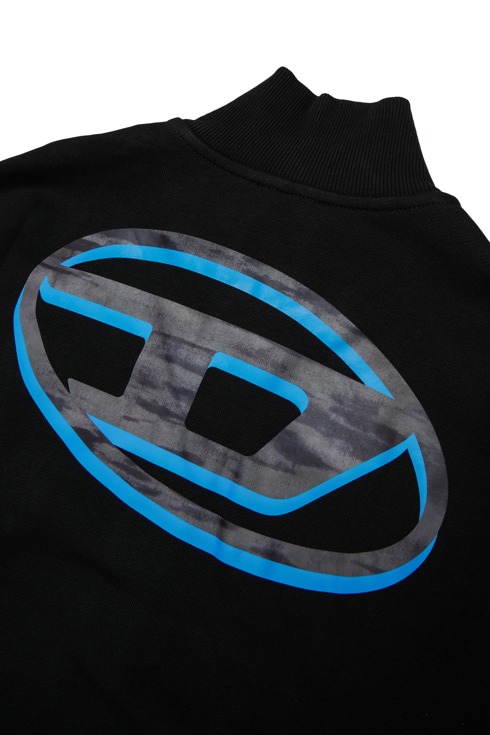 Diesel - SVELLYZIP OVER, Man's Zip-up sweatshirt with two-tone Oval D print in Black - 4