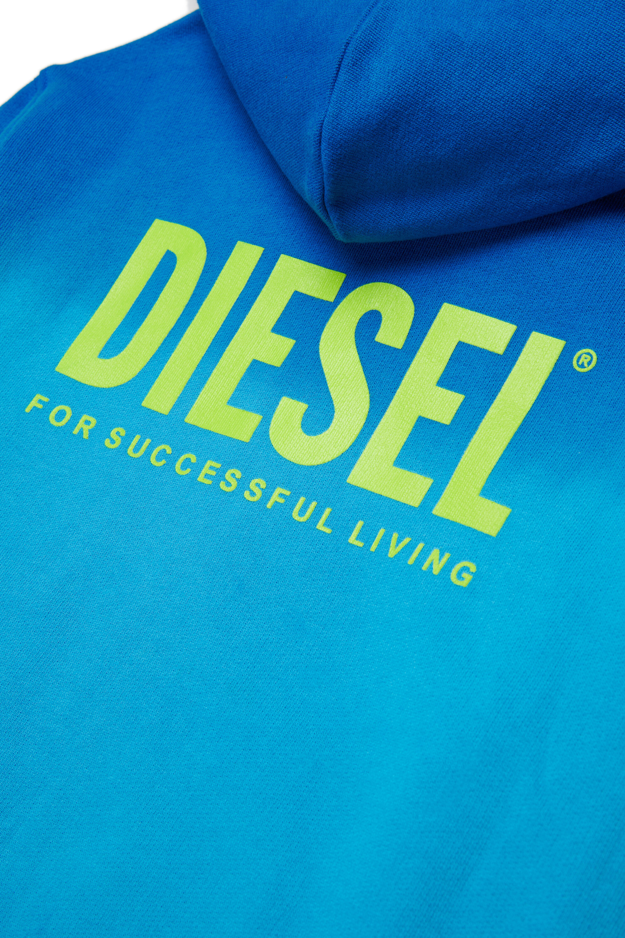 Diesel - SHADE OVER, Man's Gradient hoodie with logo print in Blue - 4