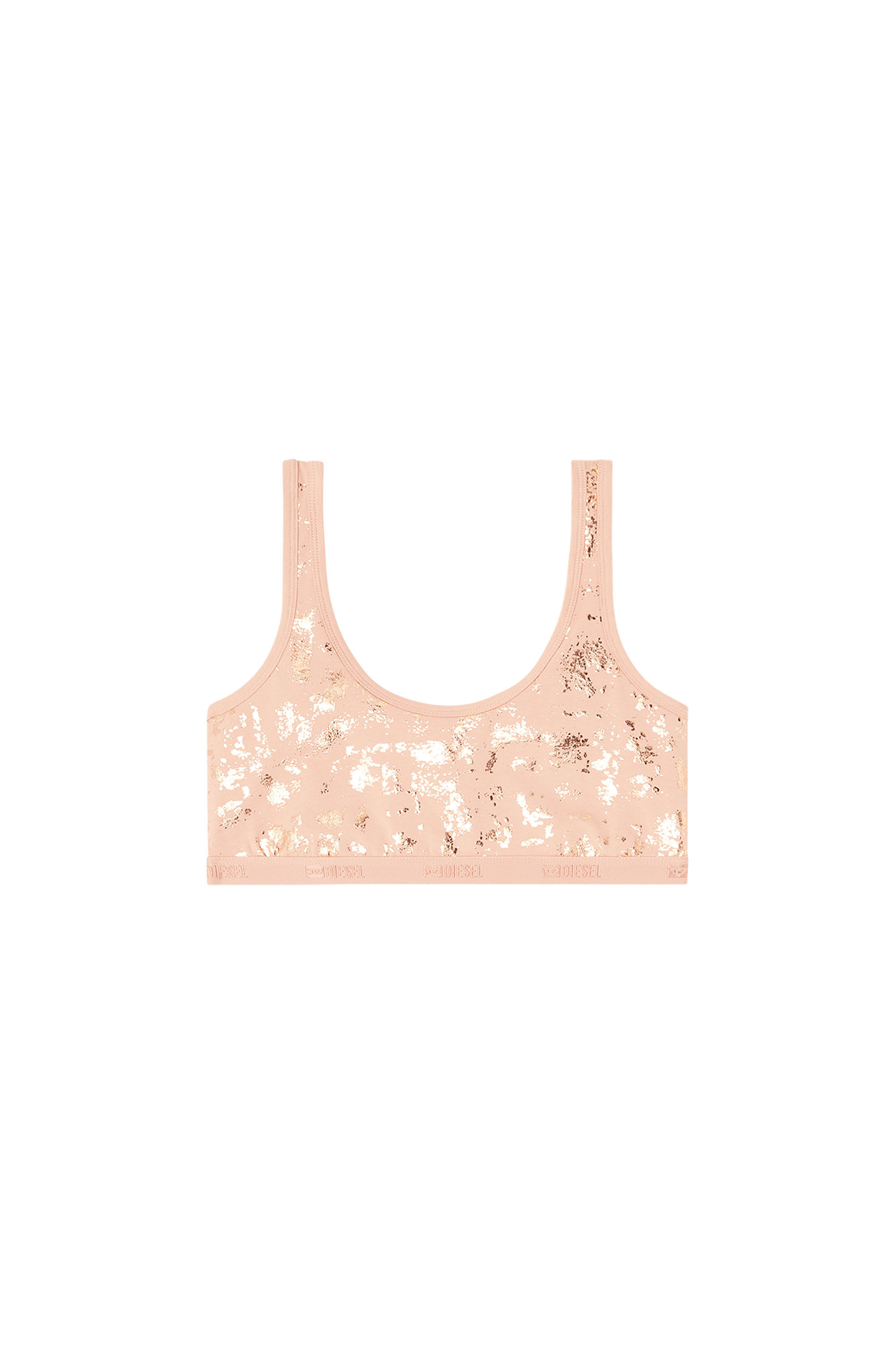 Diesel - ORIBA-GFT, Woman's Stretch-cotton bralette with metallic print in Nude - 2