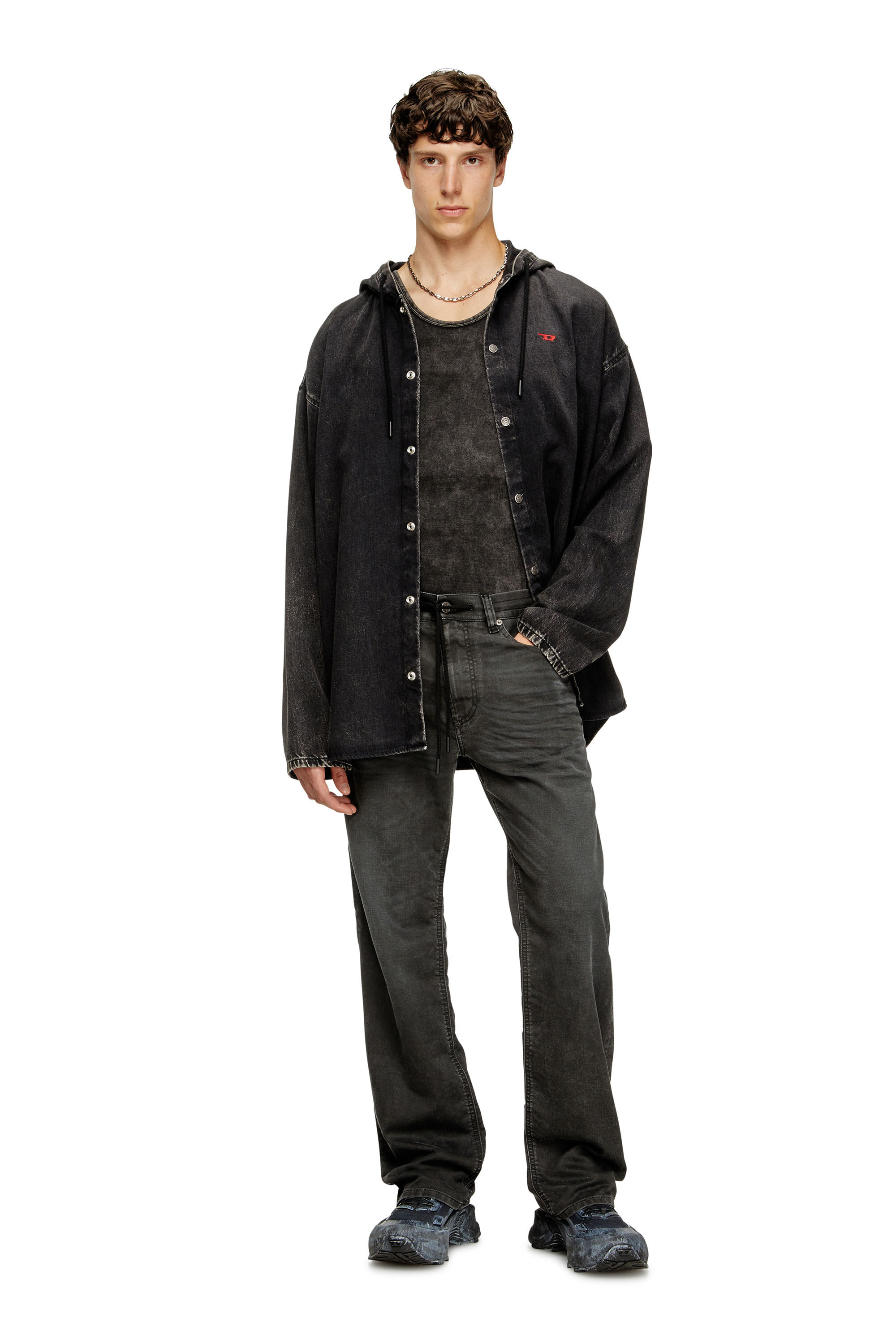 Diesel - Man's Relaxed 2080 D-Reel Joggjeans® 09J75, Black/Dark grey - 1