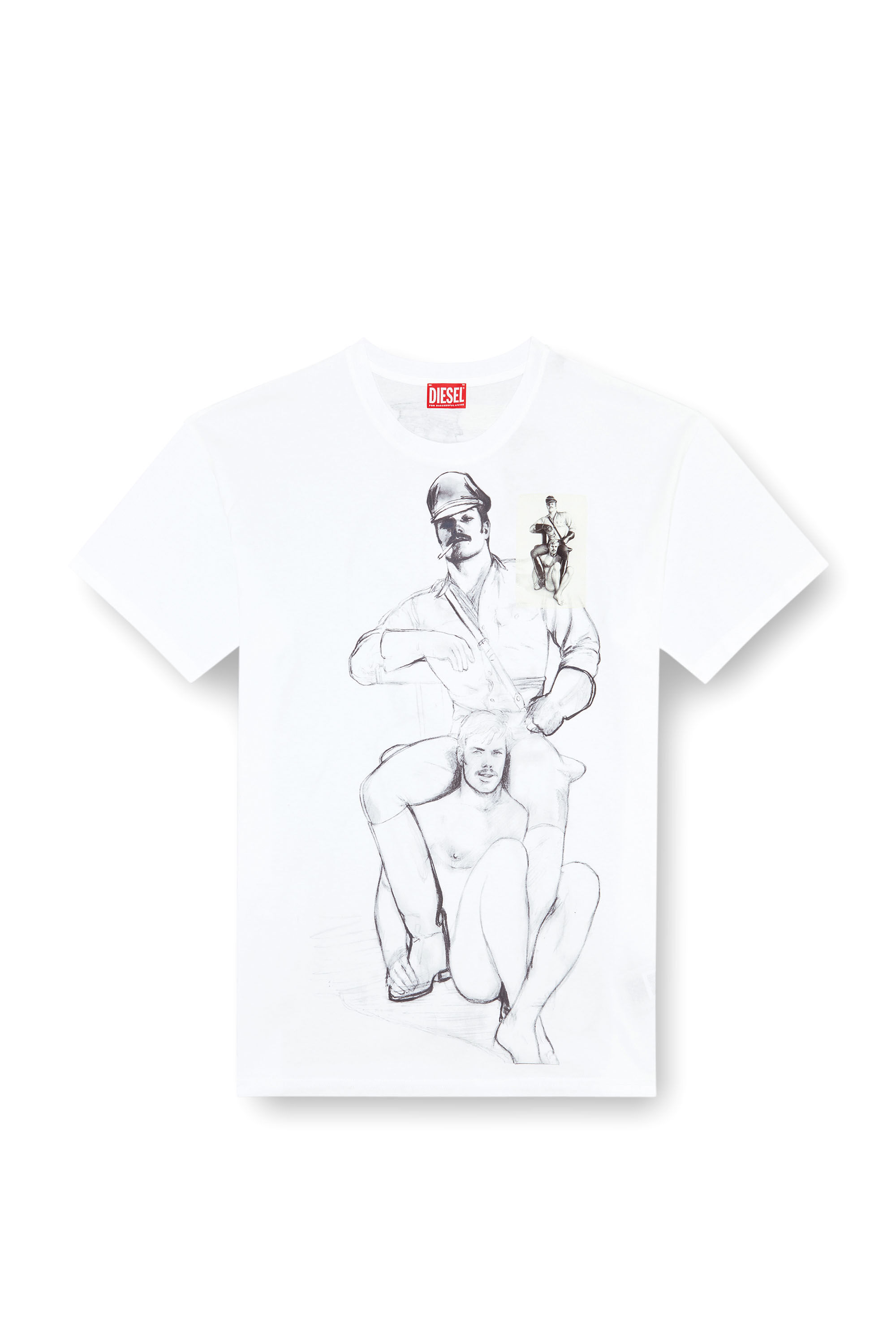 Diesel - PR-T-BOXT-TOF, Unisex's T-shirt with prints and patches in White - 2