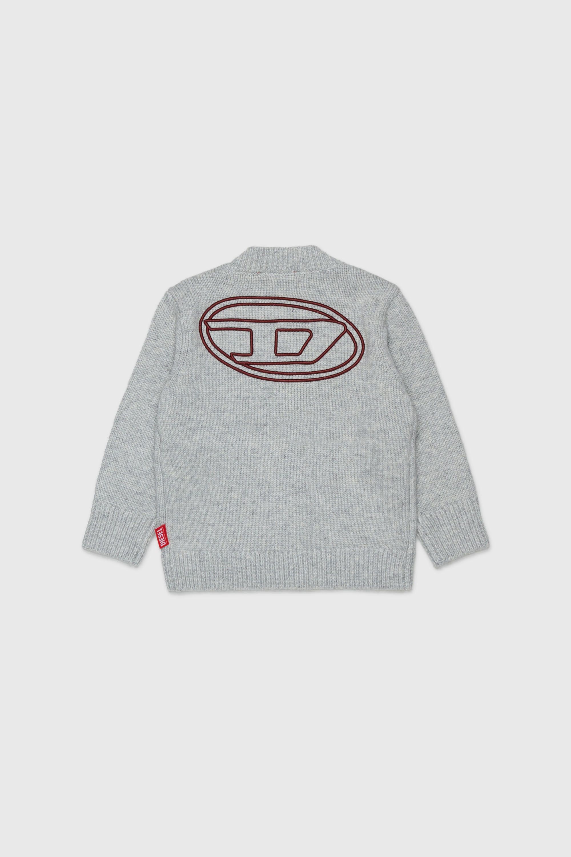 Diesel - KOLYB, Man's Cashmere-enriched cardigan with big Oval D in Grey - 2