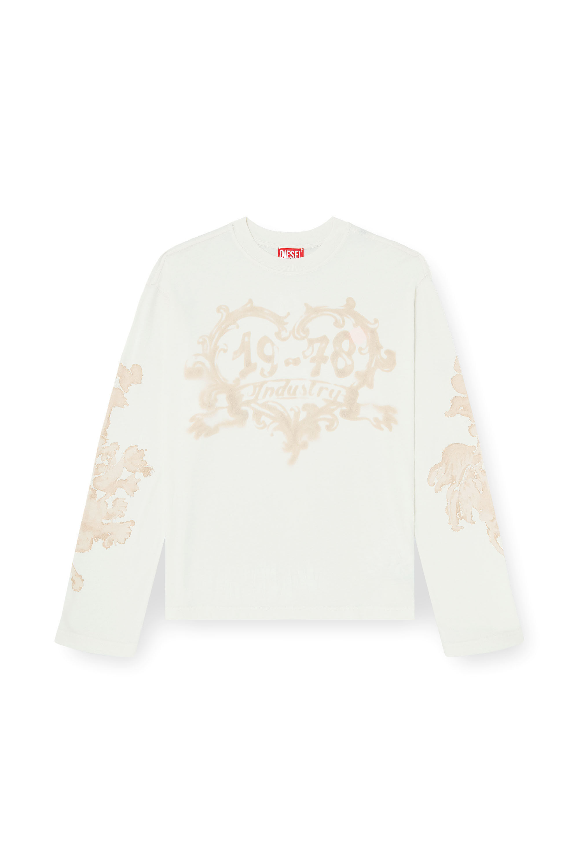 Diesel - T-HILARY-LS-AA1, Woman's Cotton long-sleeve T-shirt with graphic print in White/Pink - 2