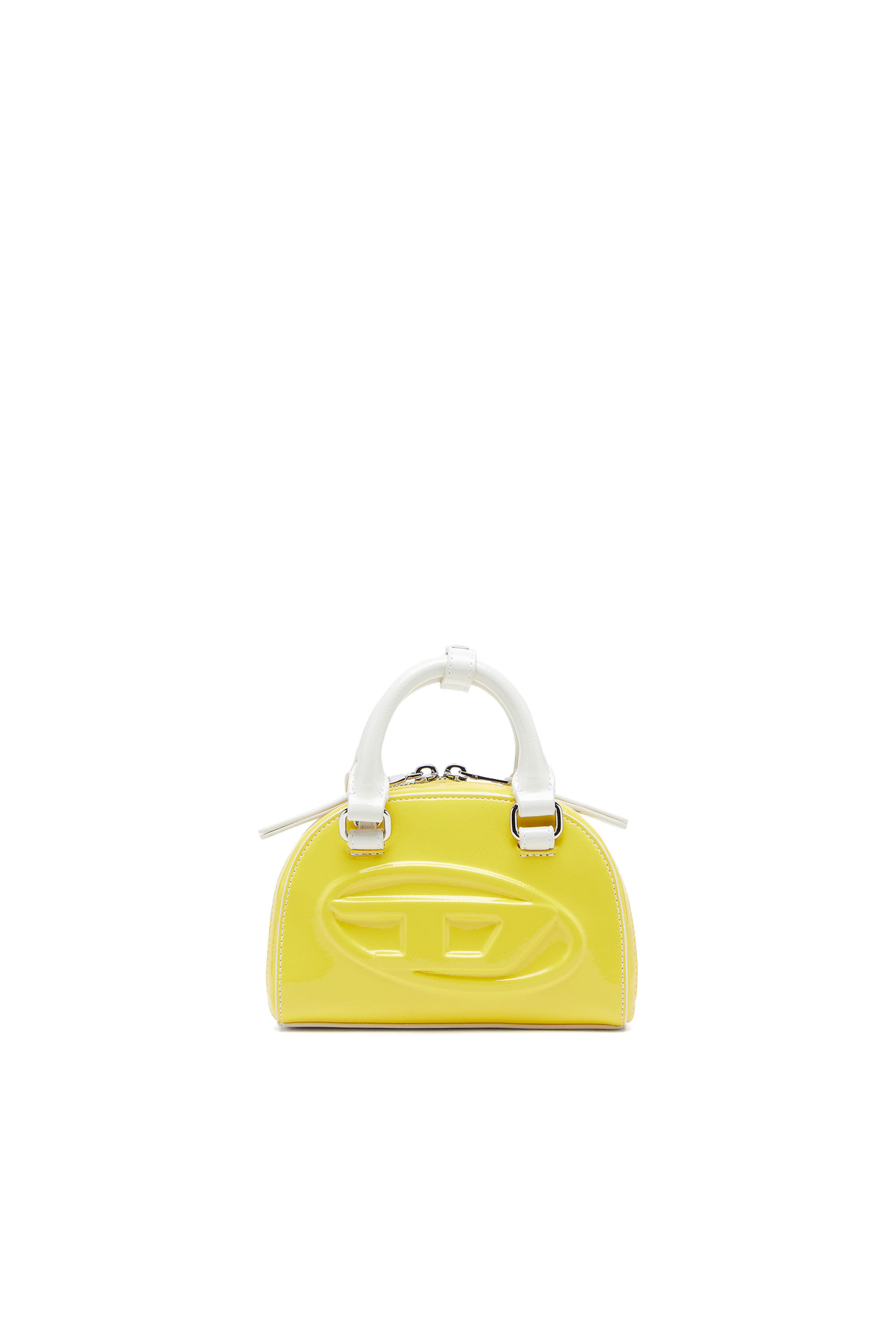 Diesel - 1DR DOME CROSSBODY XS, Woman's 1DR Dome-Slim bowling bag with naplak effect in Yellow - 2