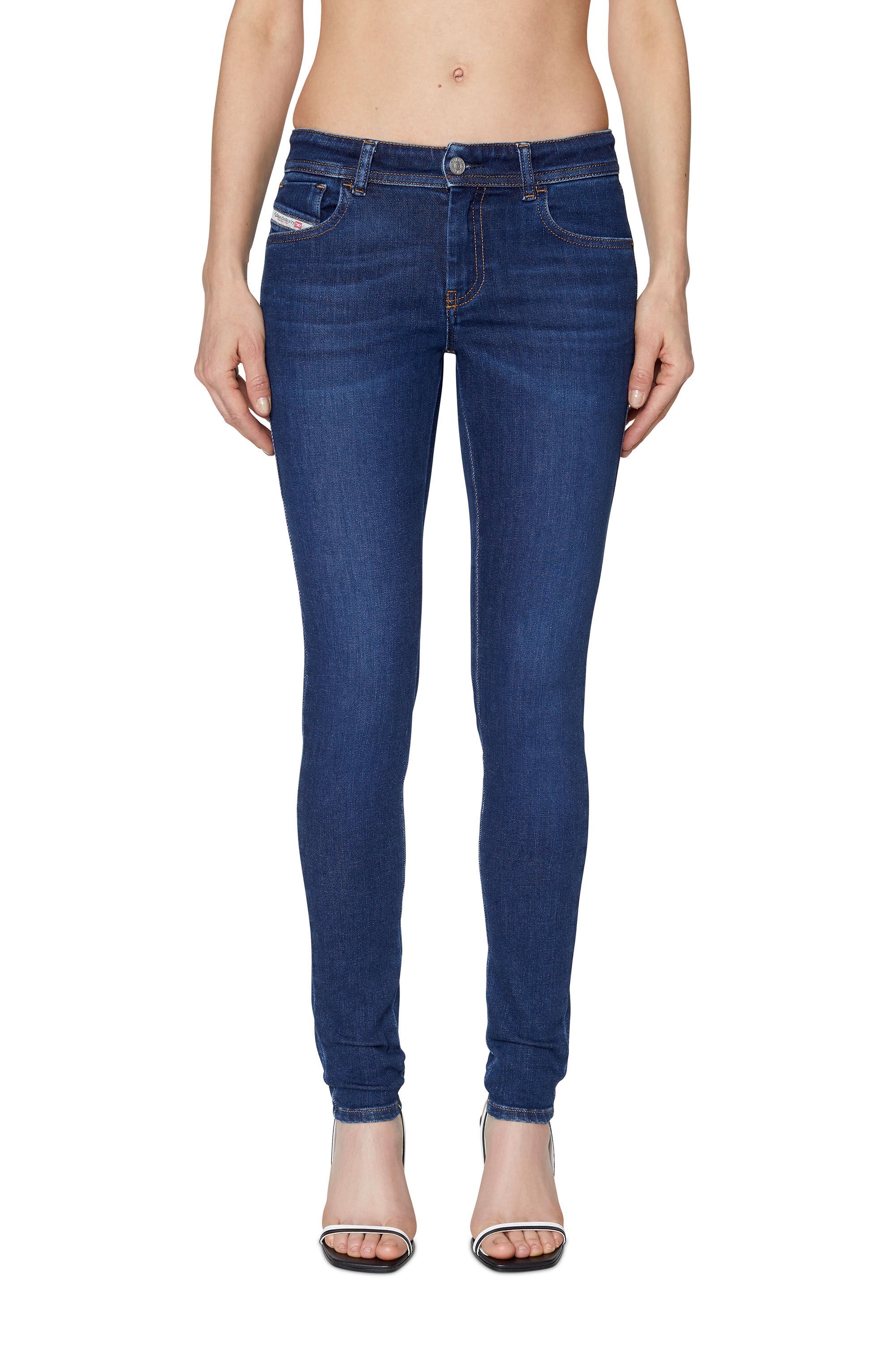 Diesel - 2018 SLANDY-LOW 09C19 Super skinny Jeans, Dark Blue - Image 3
