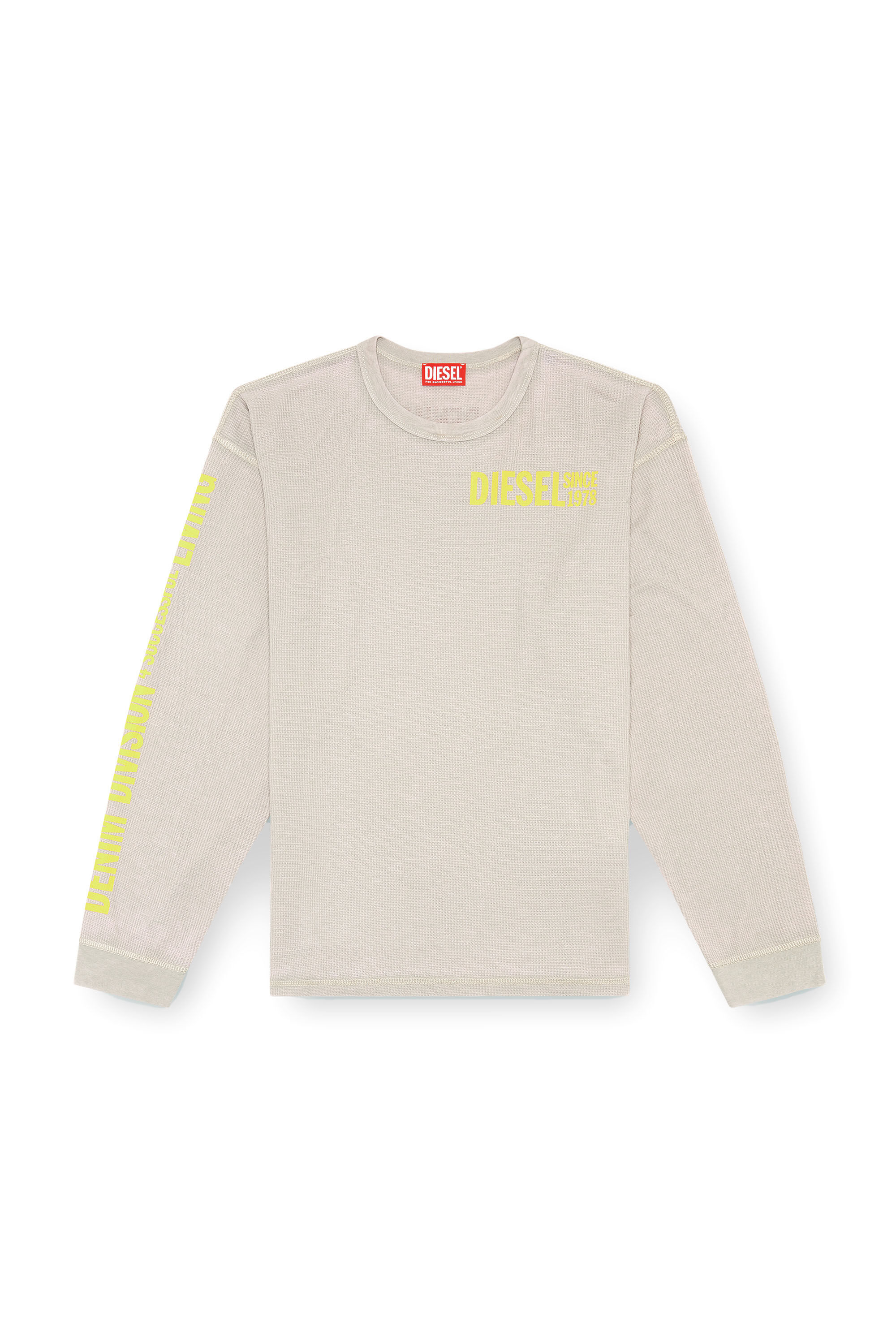 Diesel - T-BURNXT-LS, Man's Long-sleeve T-shirt in burnout waffle in Face Powder - 2