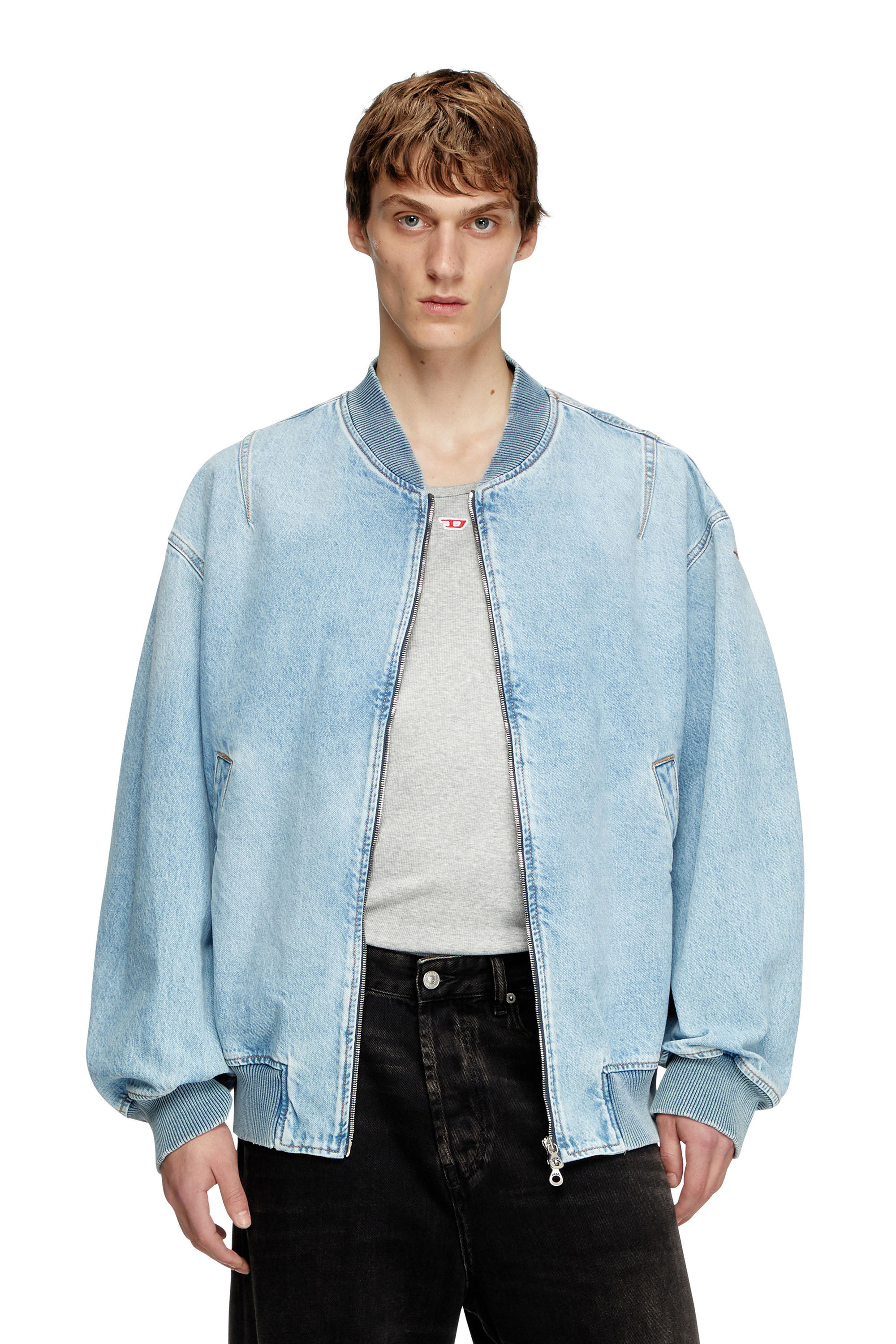 Men's Bomber jacket in denim | Blue | Diesel