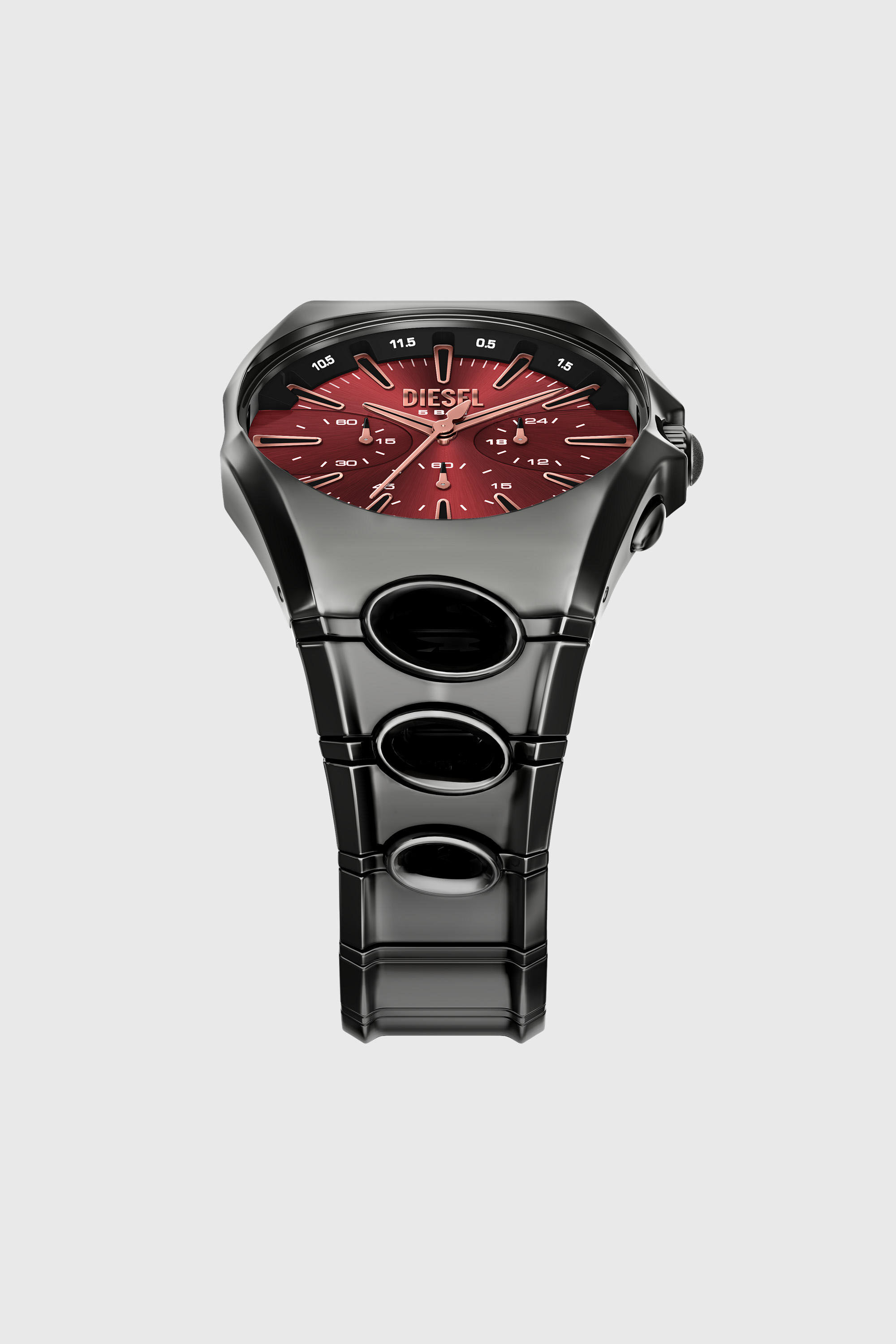 Diesel - DZ4726 WATCH, Man's D-Curve gunmetal stainless steel watch in Black - 4