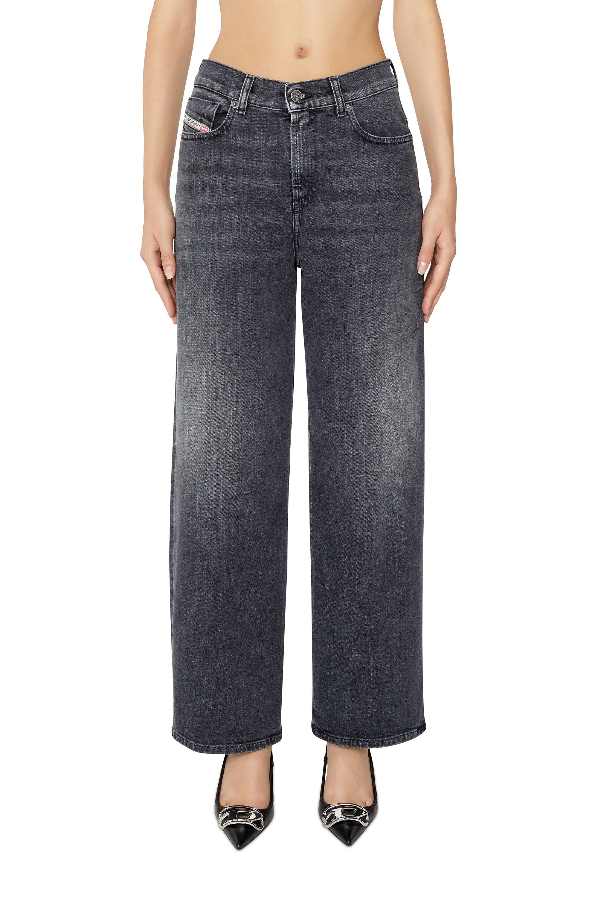Diesel - 2000 Widee 09E35 Bootcut and Flare Jeans, Black/Dark grey - Image 3