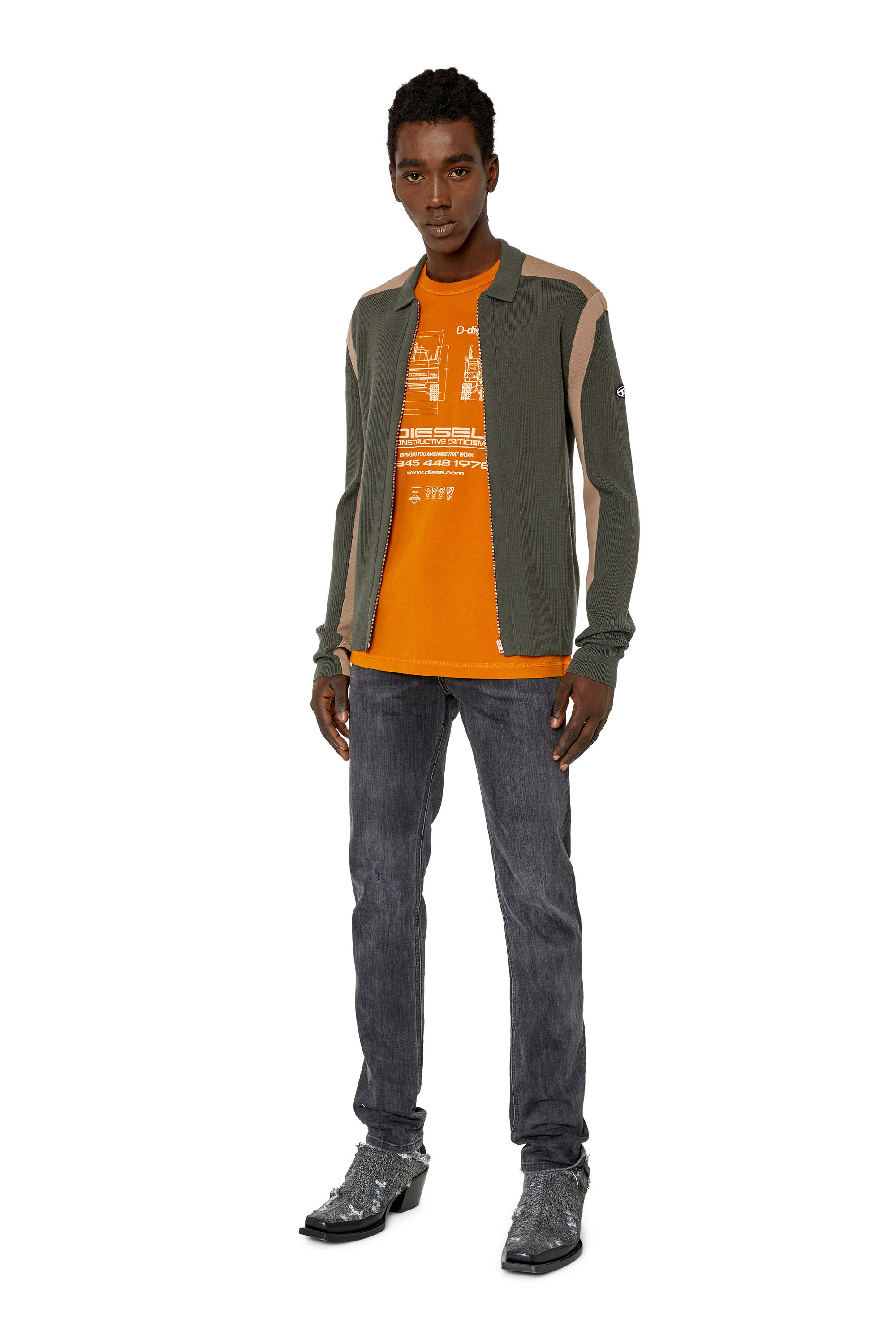 Diesel - 1979 Sleenker 0TFAR Skinny Jeans, Black/Dark grey - Image 1