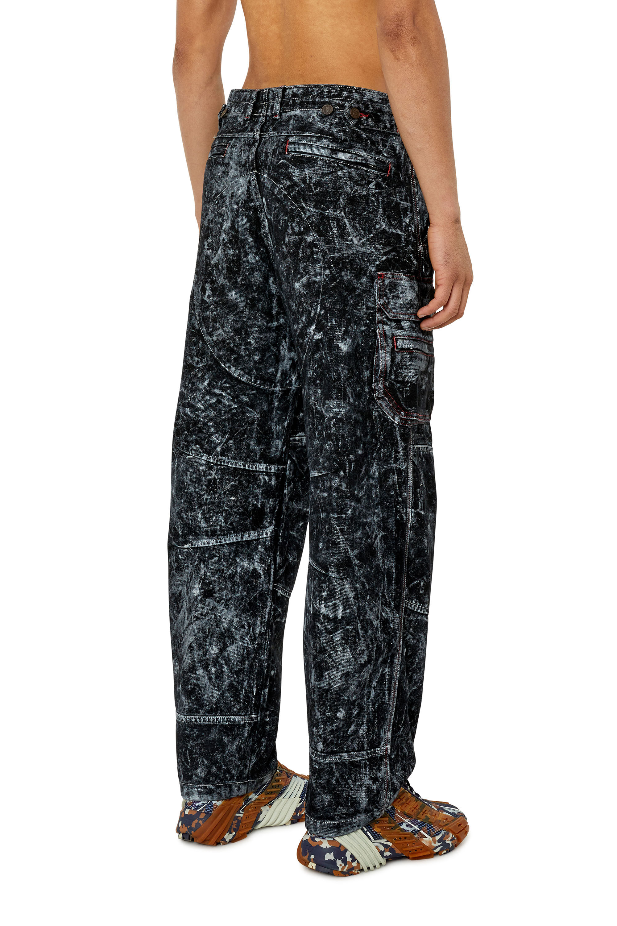 Diesel - D-Fish 0EMAC Straight Jeans, Black/Dark grey - Image 4