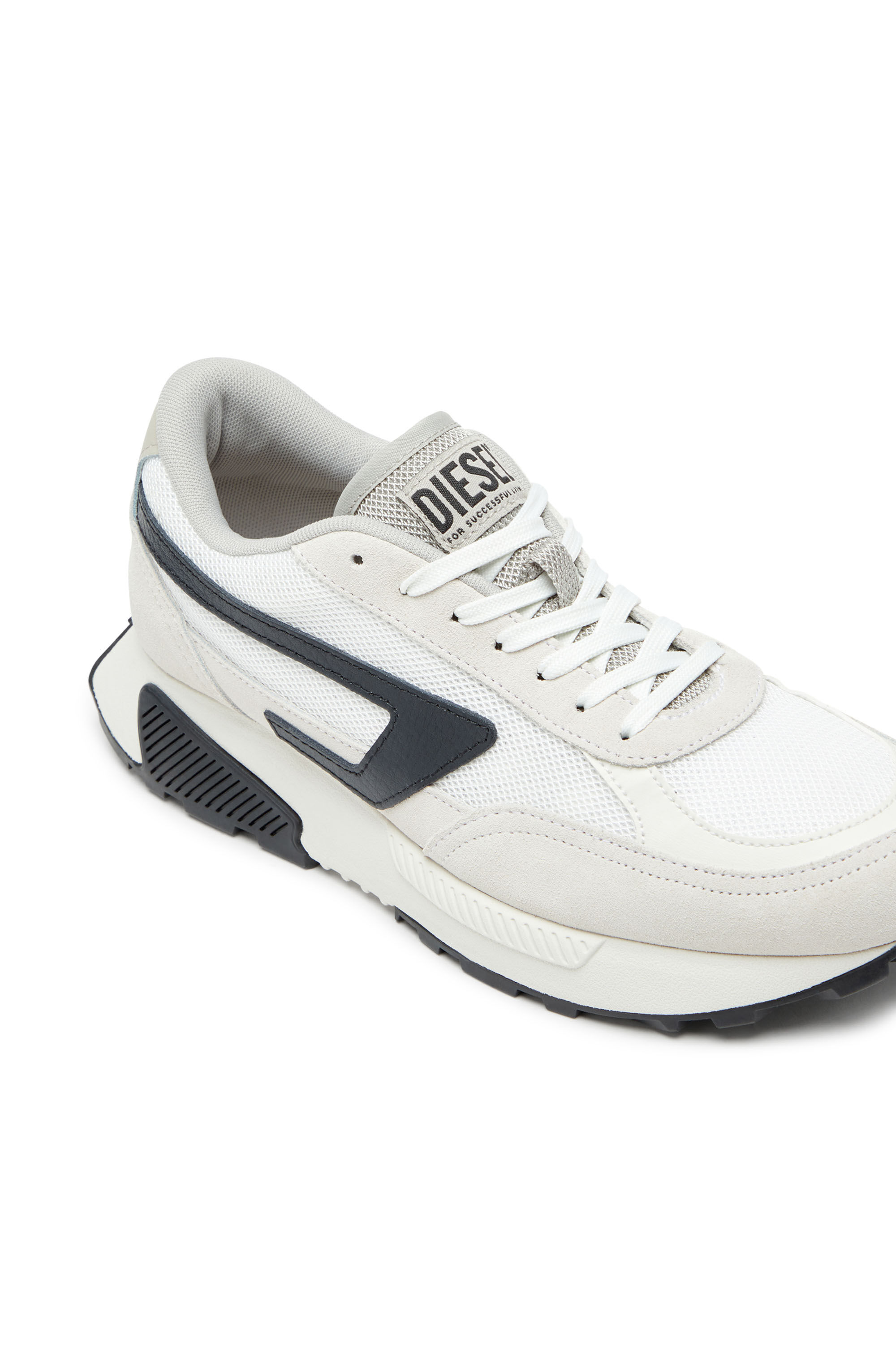 Diesel - S-TYCHE D, Man's S-Tyche D-Low-top sneakers in mesh, suede and leather in White/Black - 6