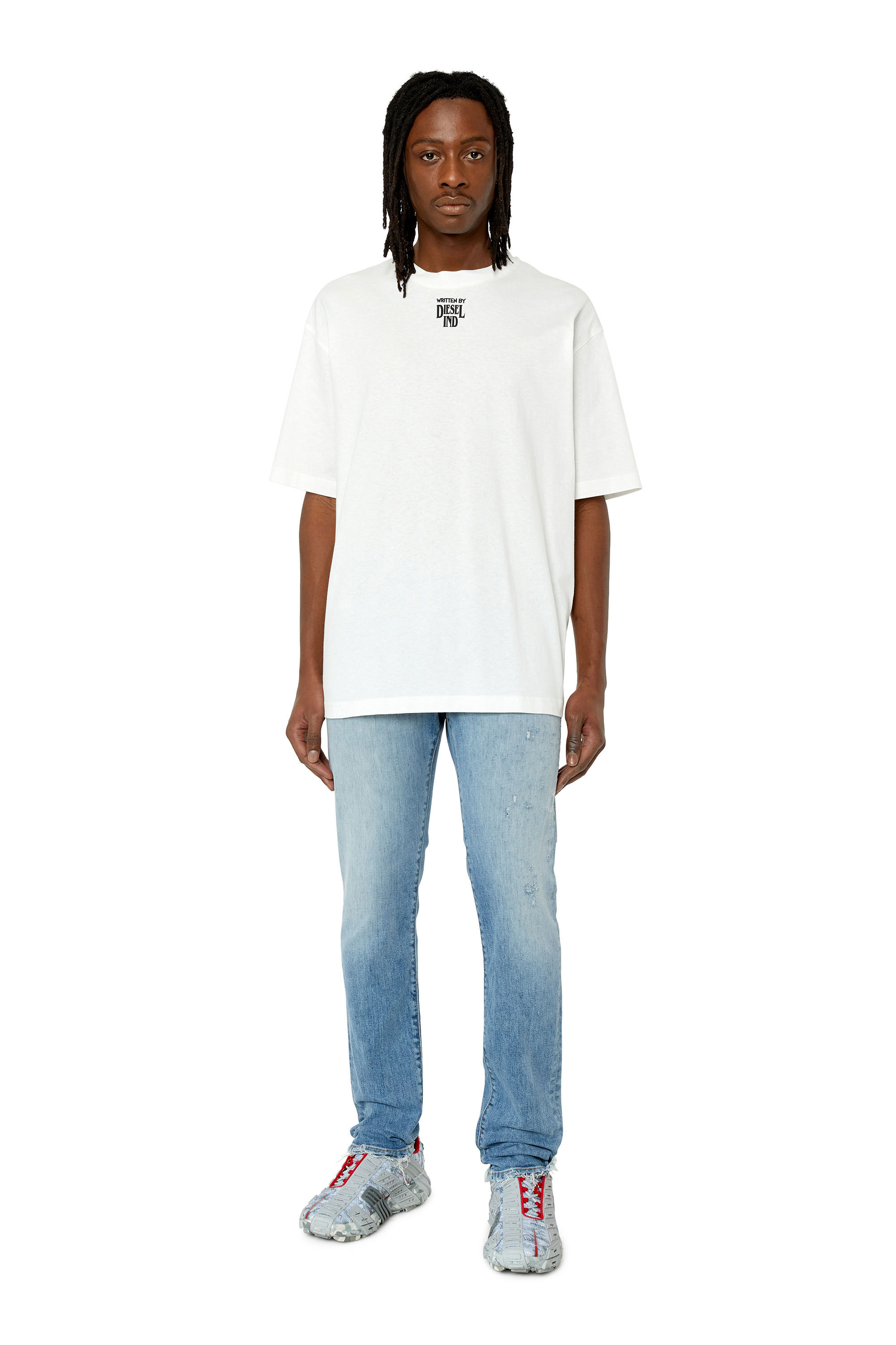 Diesel - 2019 D-Strukt 09E73 Slim Jeans, Light Blue - Image 1