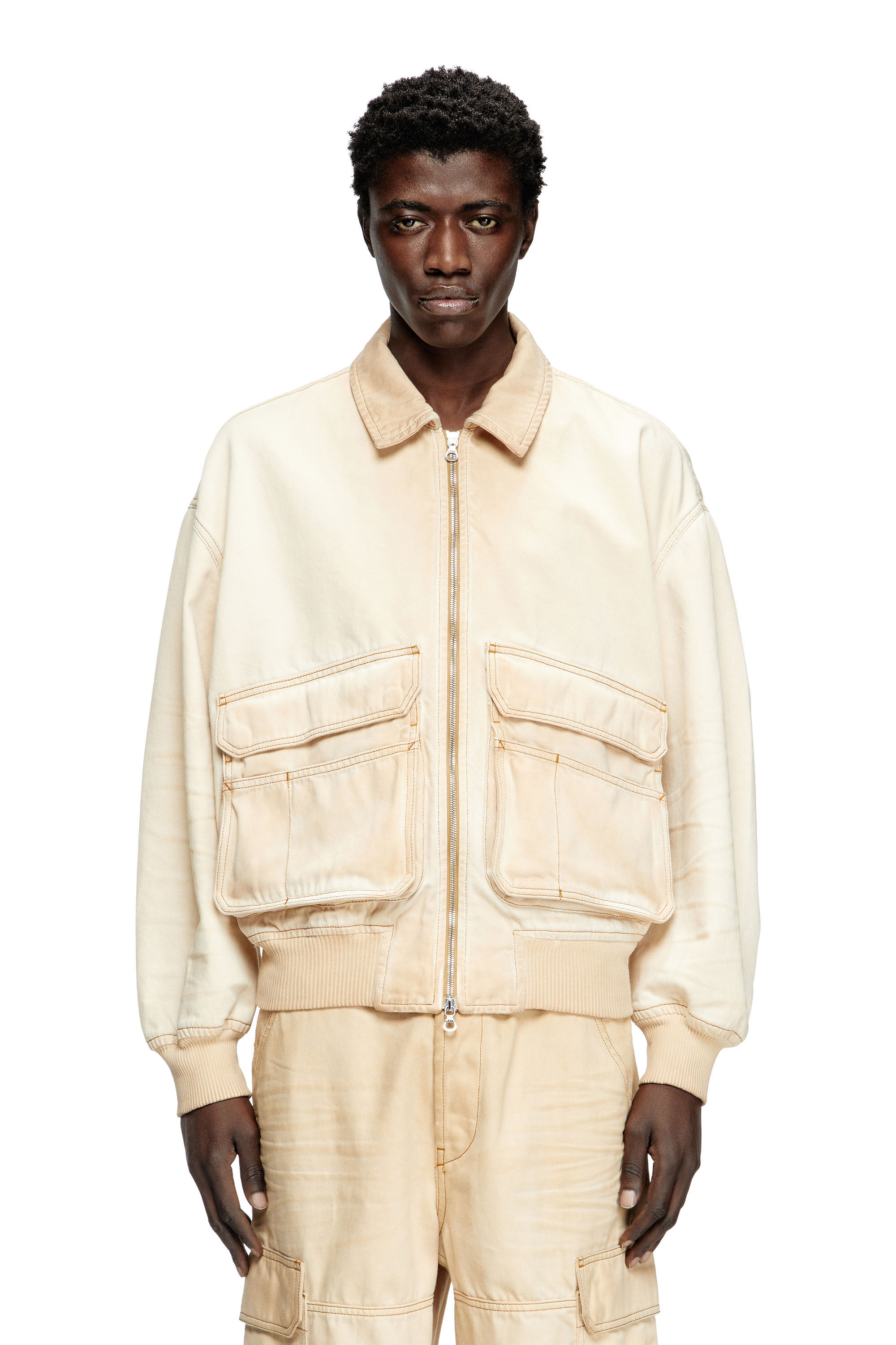 Diesel - D-KURZ, Unisex's Jacket in batavia-weave denim in Beige - 3