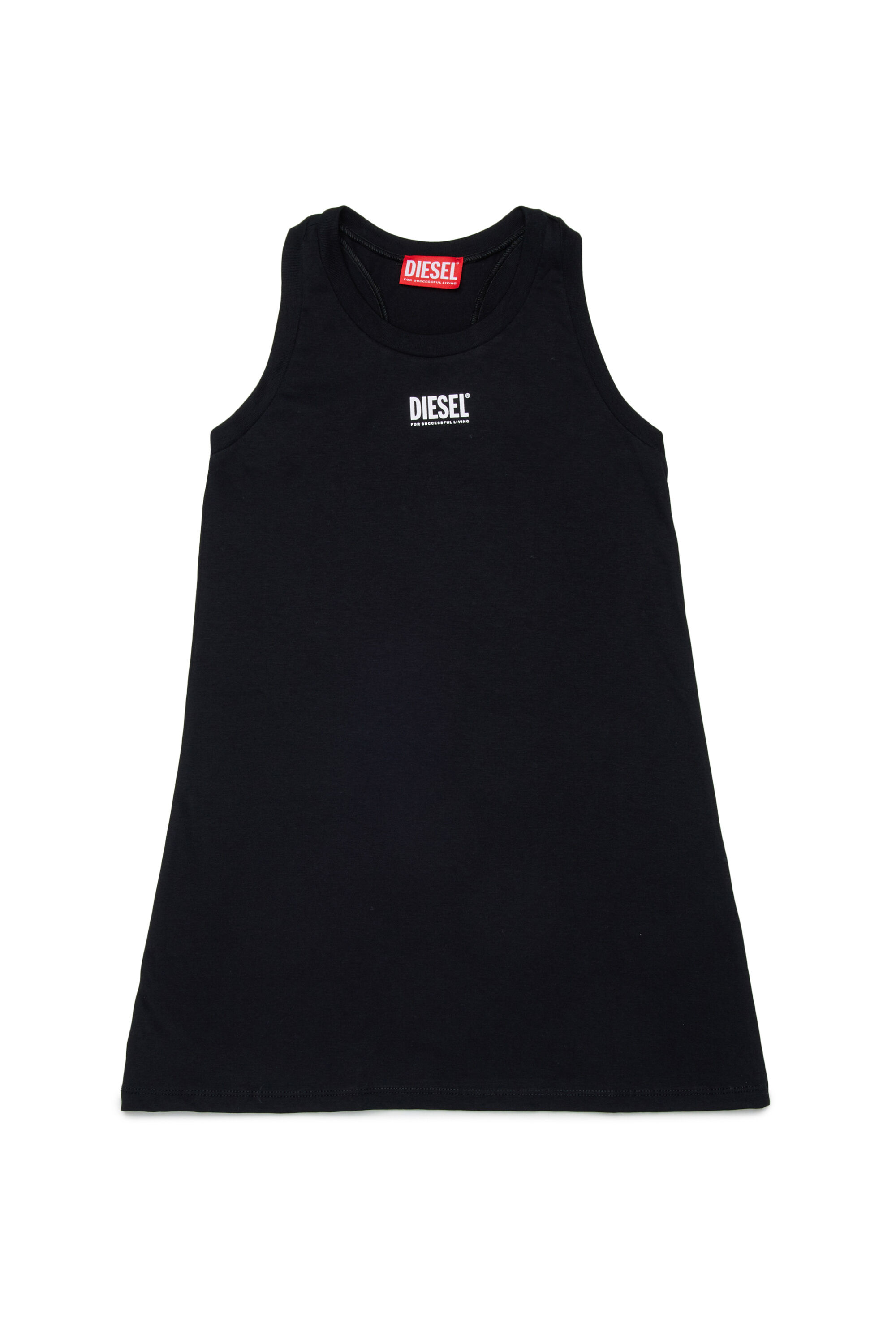 Diesel - MCUNDY, Woman's Beach dress with logo print in Black - 1