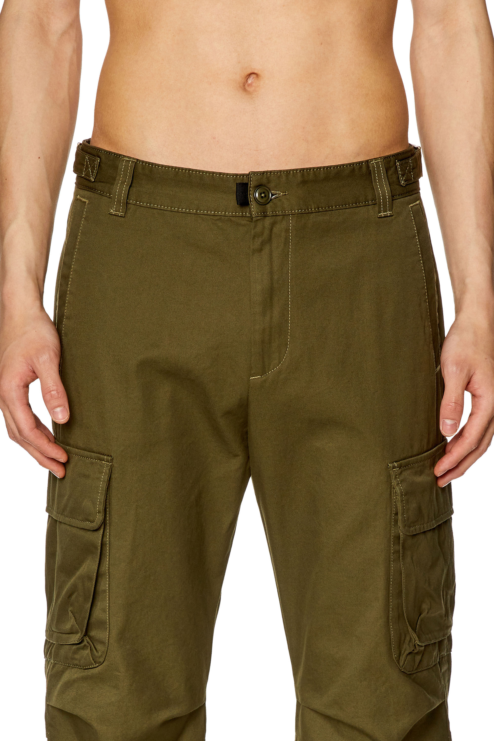 Men s Twill cargo pants in organic cotton P ARGYM Diesel