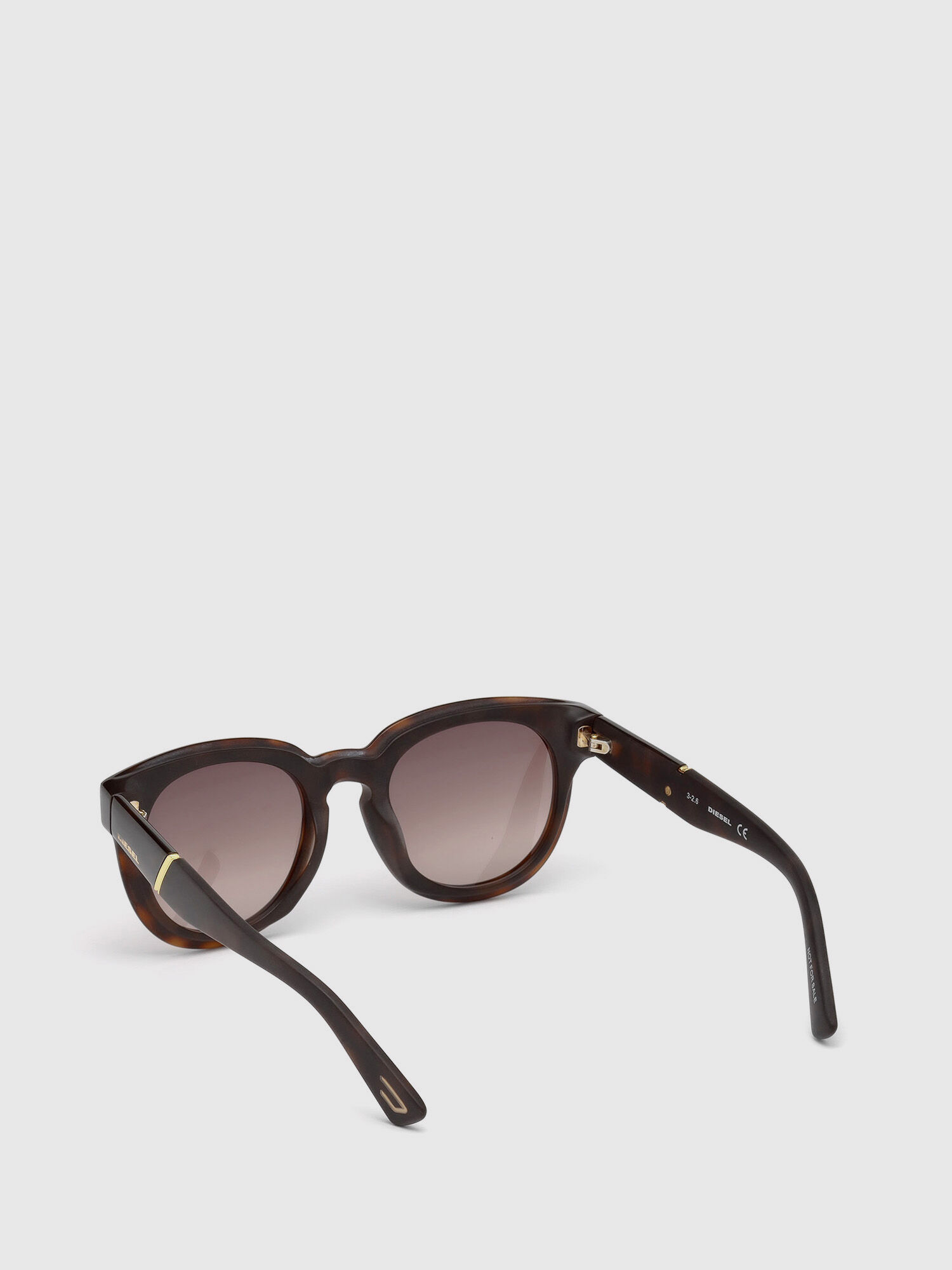 Diesel - DL0230, Woman's Round lenseses eyewear with slanted detail in Brown/Black - 2