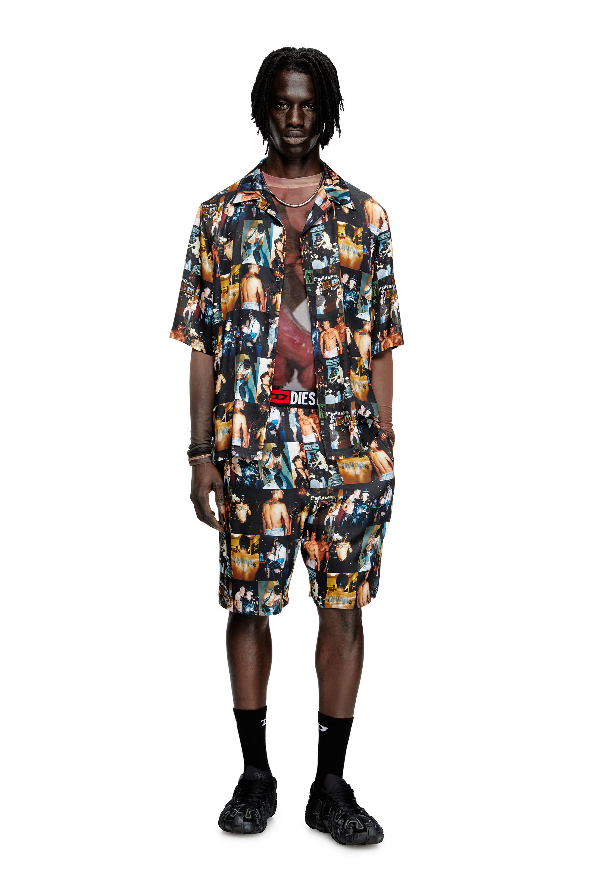 Diesel - PR-P-TOLL-SHOR-TOM25, Unisex's Shorts with graphic prints in Black - 1