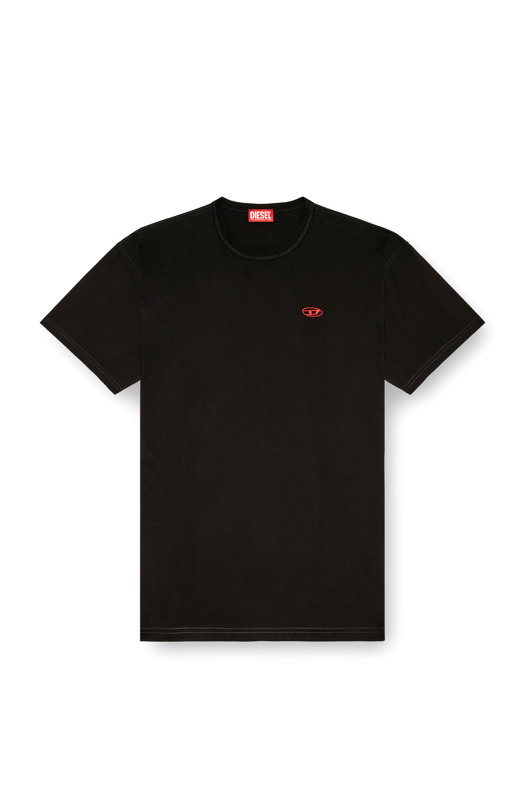 Diesel - T-BOXT-K18, Man's T-shirt with Oval D print and embroidery in Black - 2