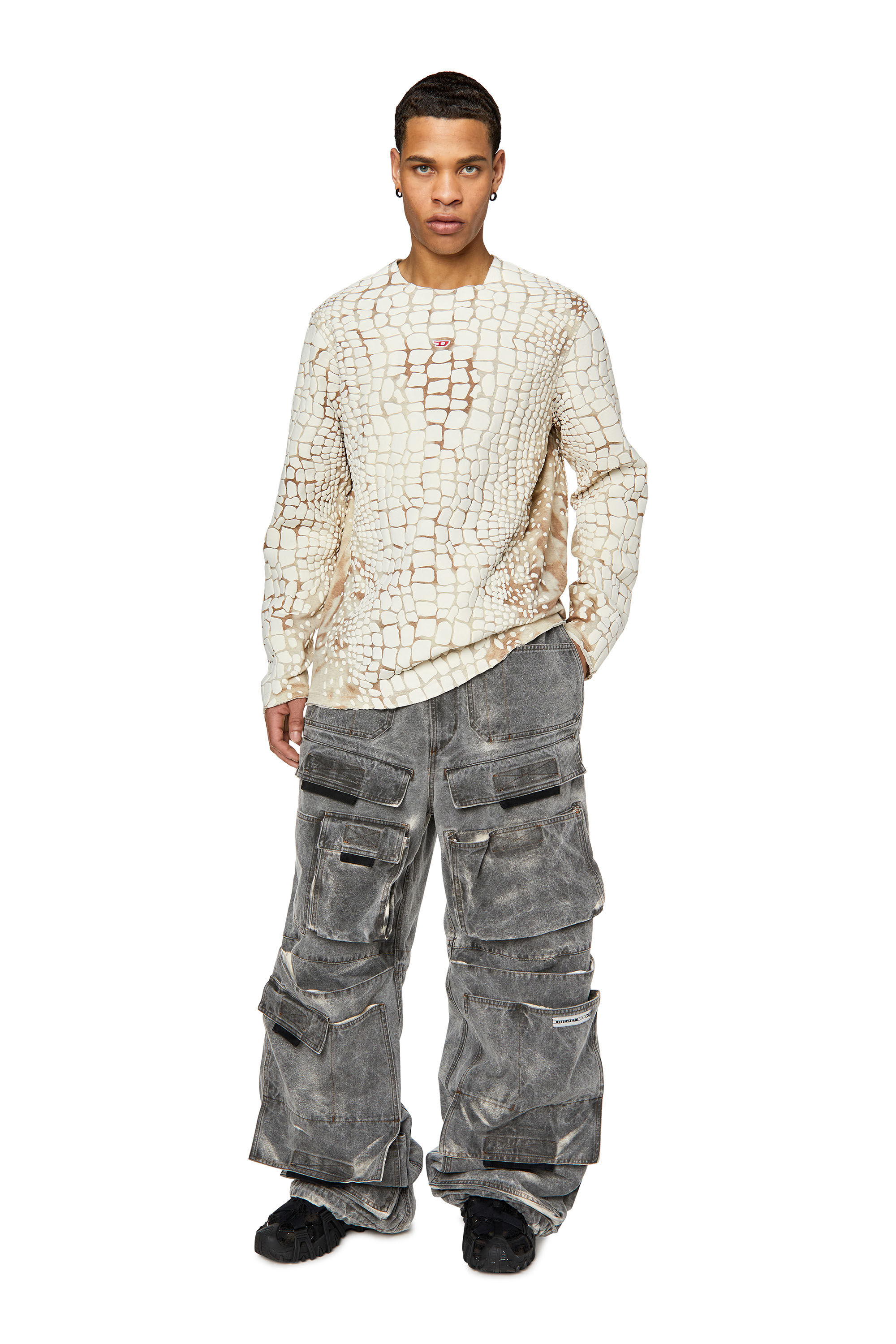 Diesel - T-JUS-LS, White/Beige - Image 1