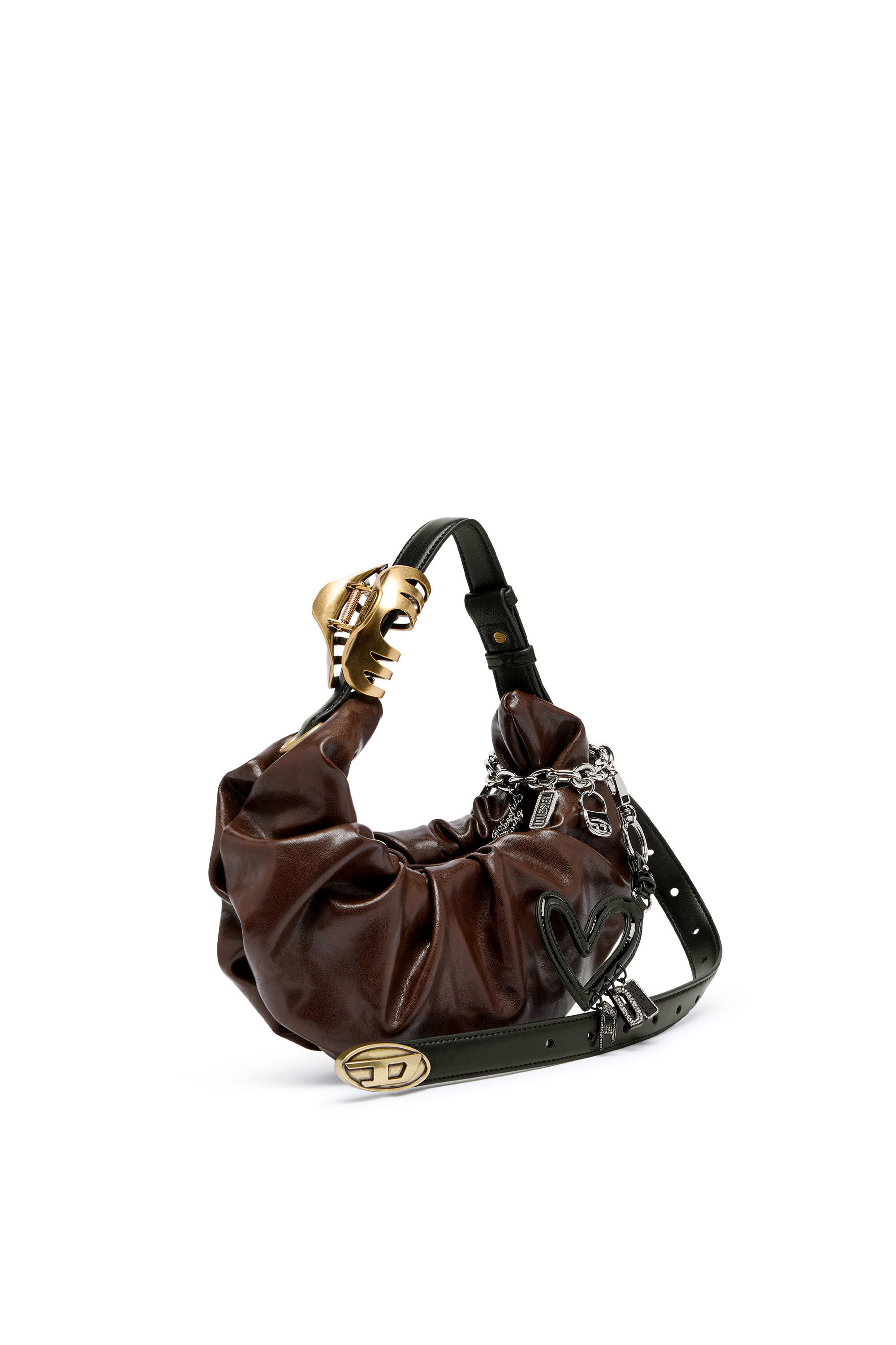 Diesel - GRAB-D HOBO S, Woman's Grab-D-Hobo bag in Dark Brown - 7