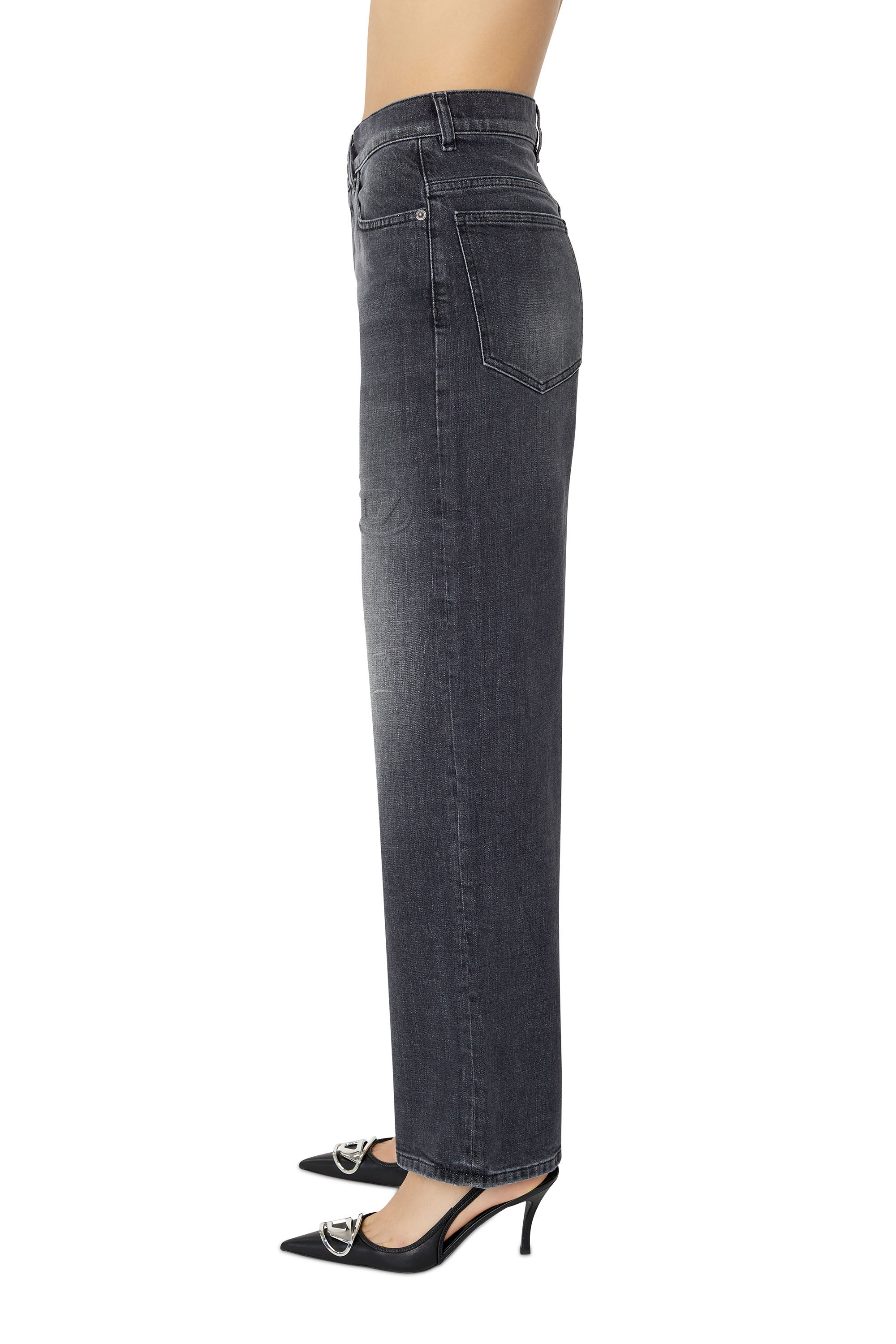 Diesel - 2000 Widee 09E35 Bootcut and Flare Jeans, Black/Dark grey - Image 5